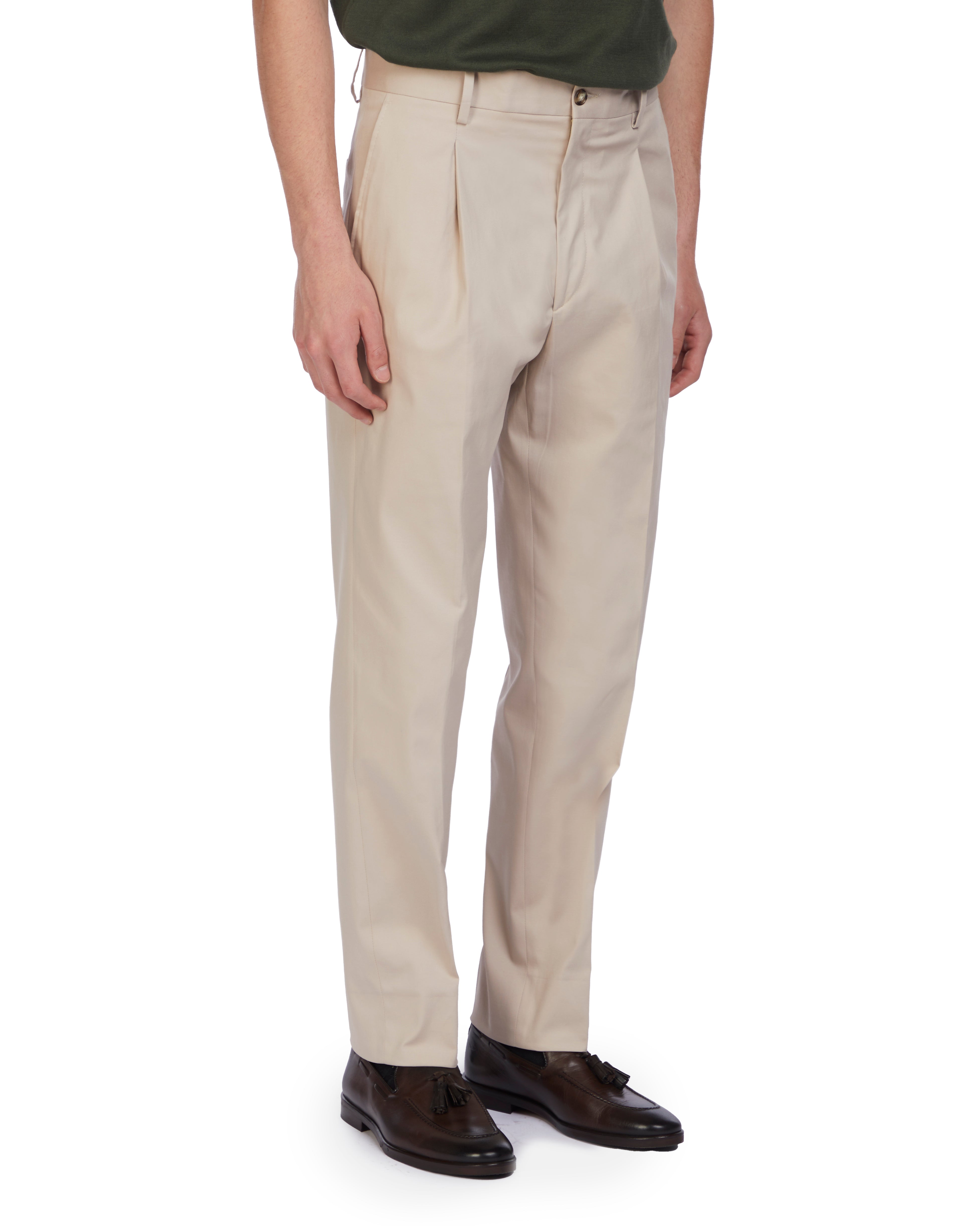 Pantalone Ajaccio in cotone beige