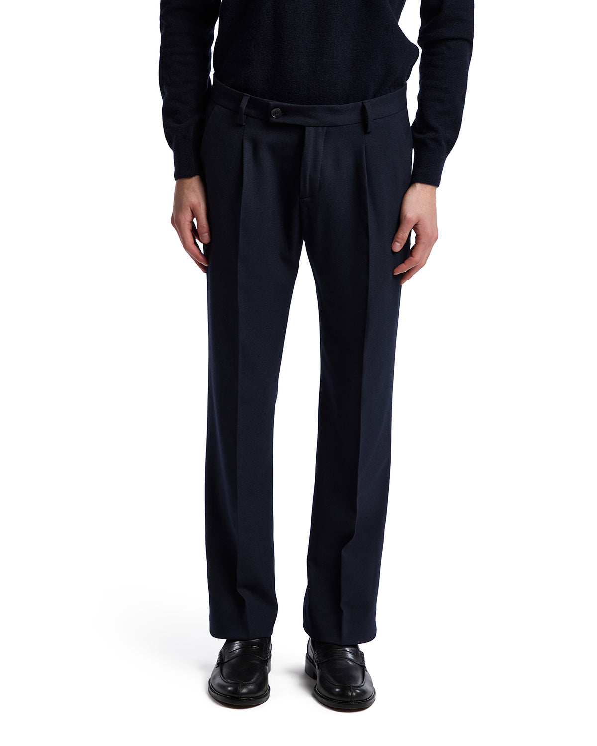 Pantalone Aka in flanella blu