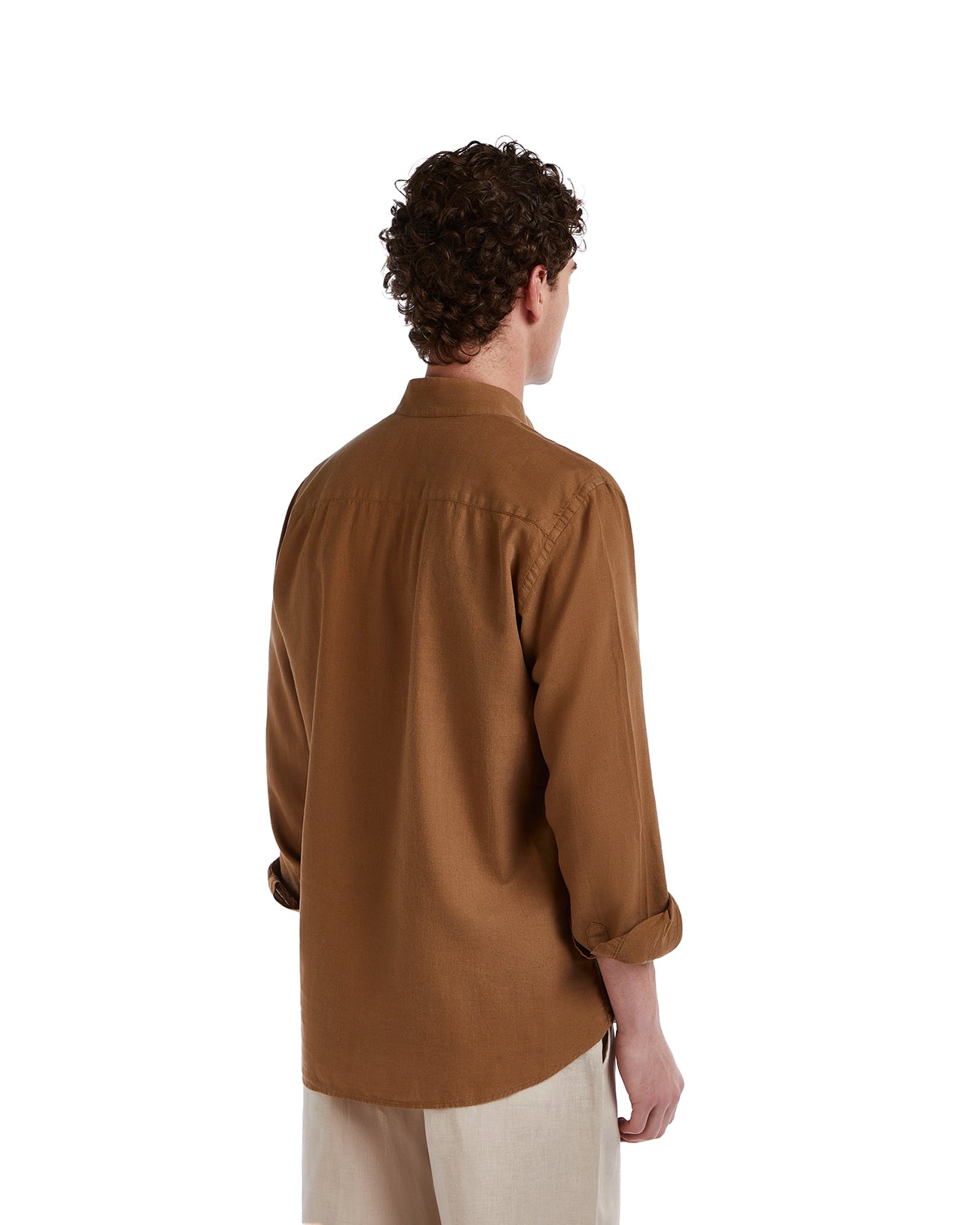 Waikiki shirt in linen and cotton mud