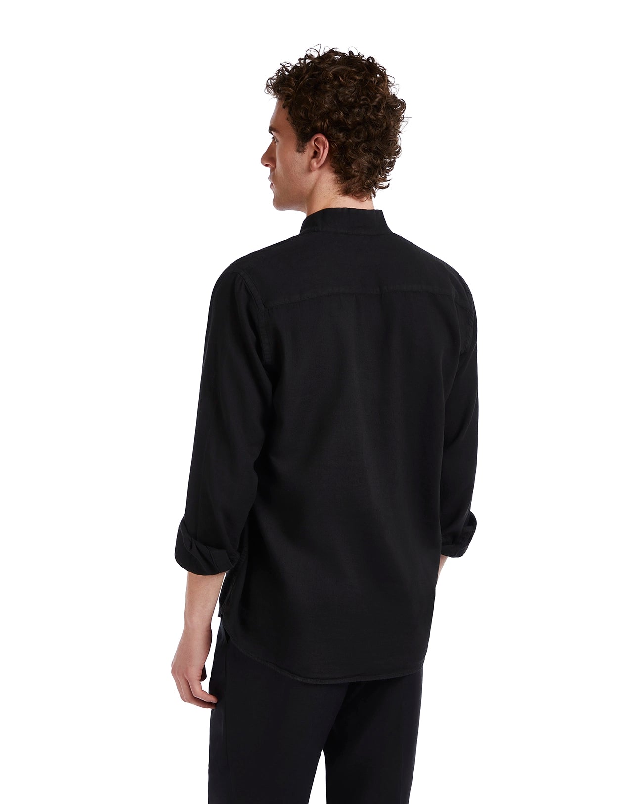 Waikiki Shirt in Black Linen and Cotton