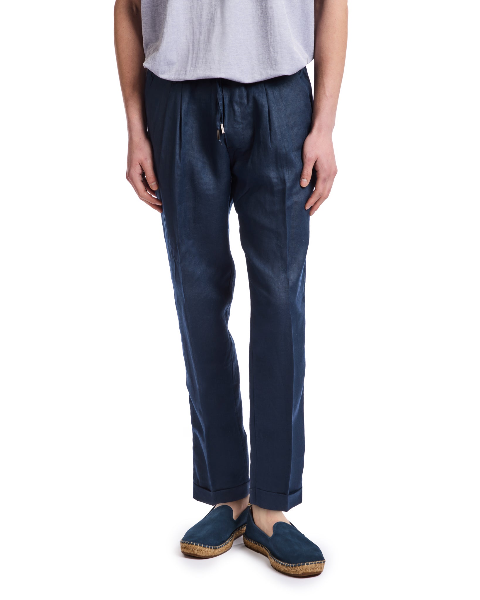 Pantalaccio Sangio in puro lino blu
