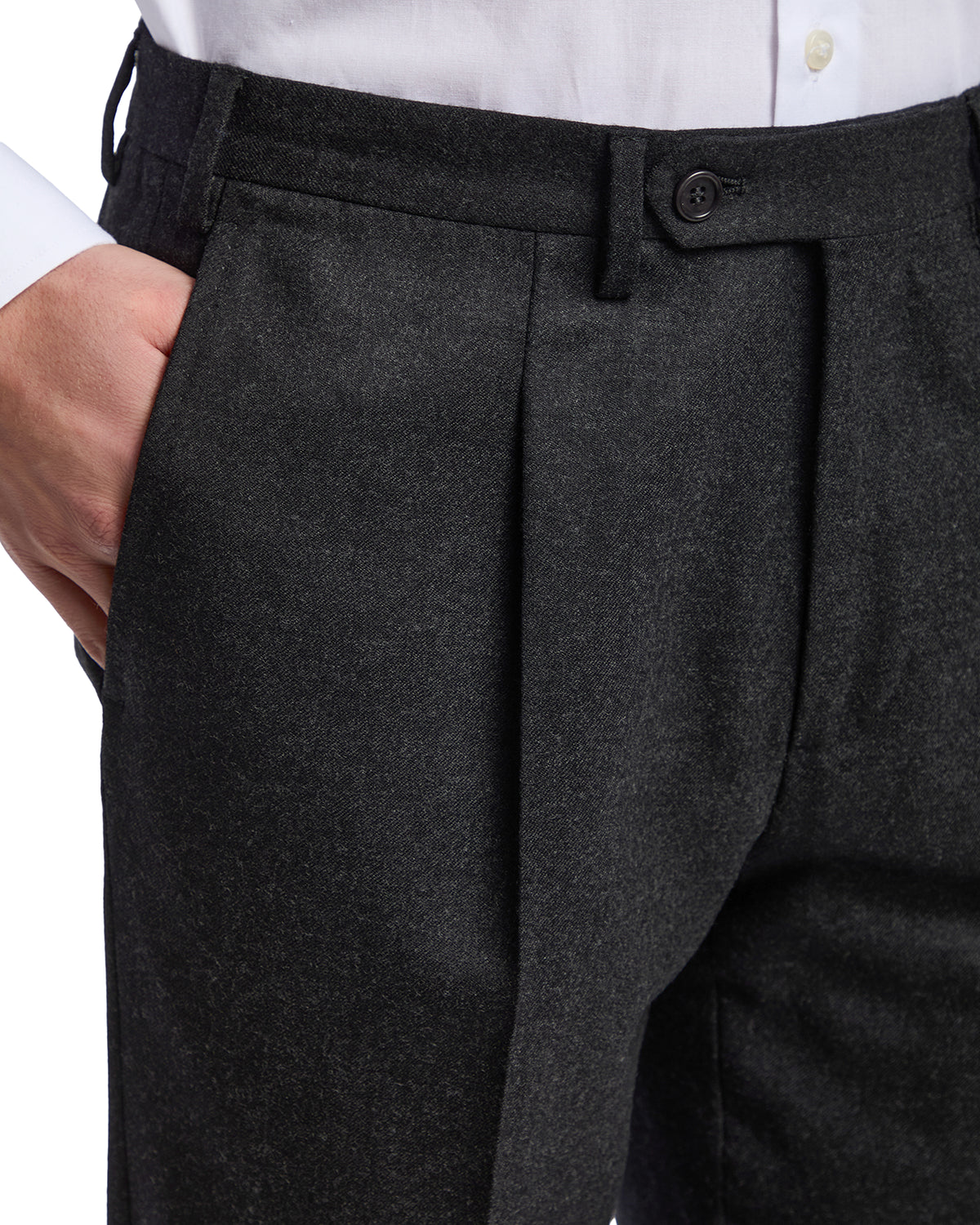 Classic-Hose aus Rugby-Drago-Flanell in Anthrazit
