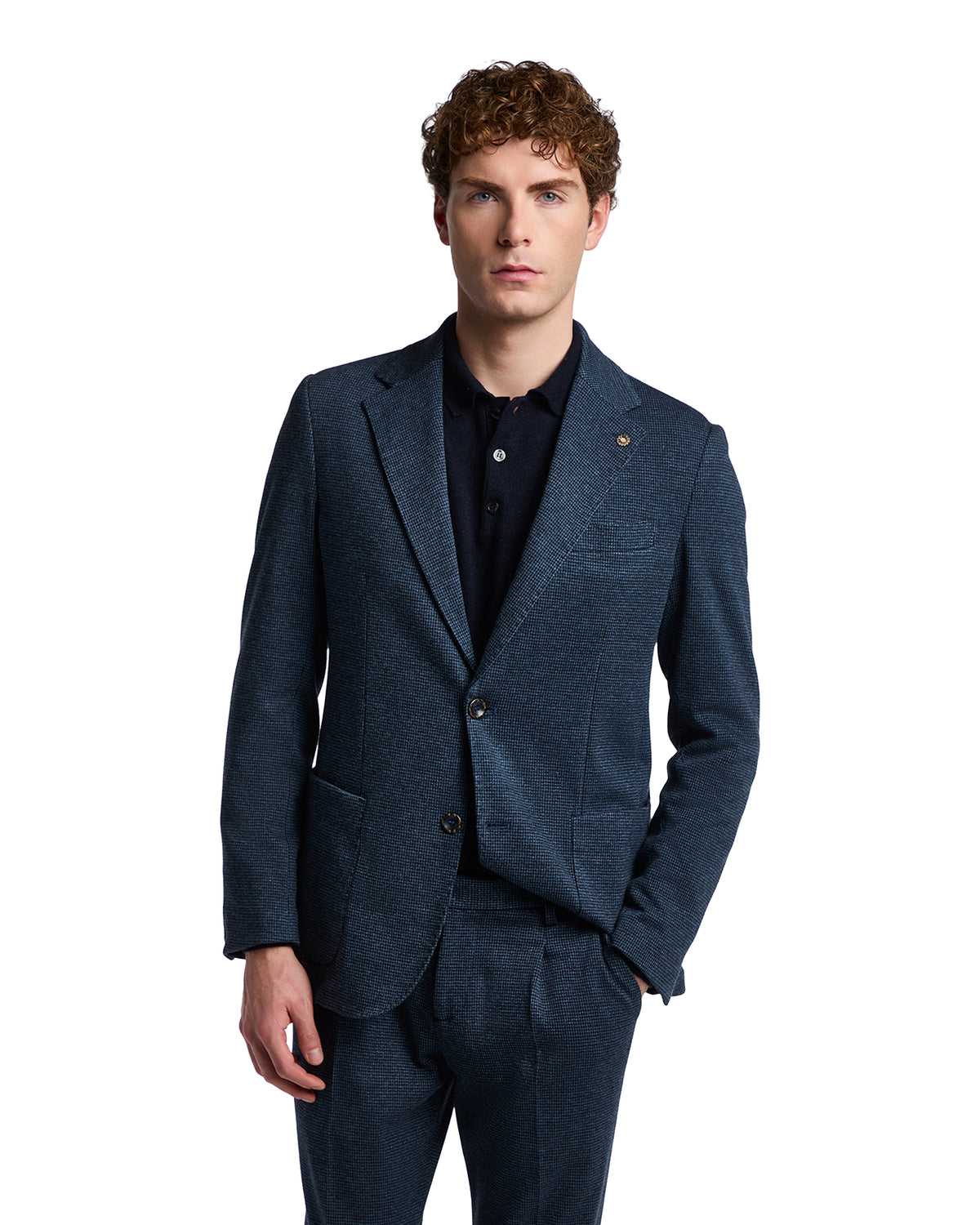 Giacca Cortina pied de poule blu