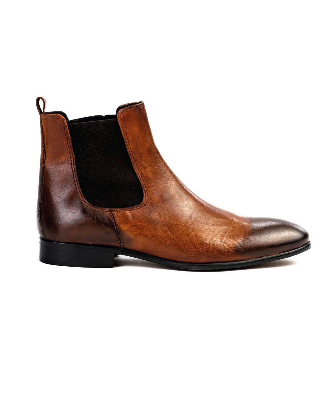 Dre - chelsea boots in pelle marrone sporcata