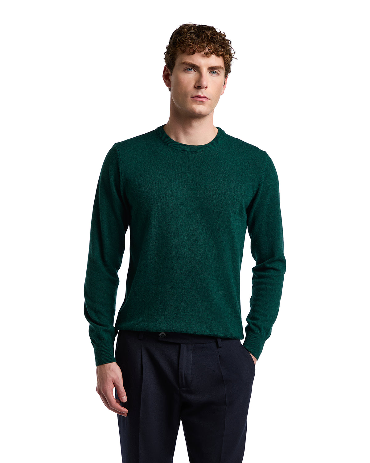 Girocollo Dustin in misto cachemire verde