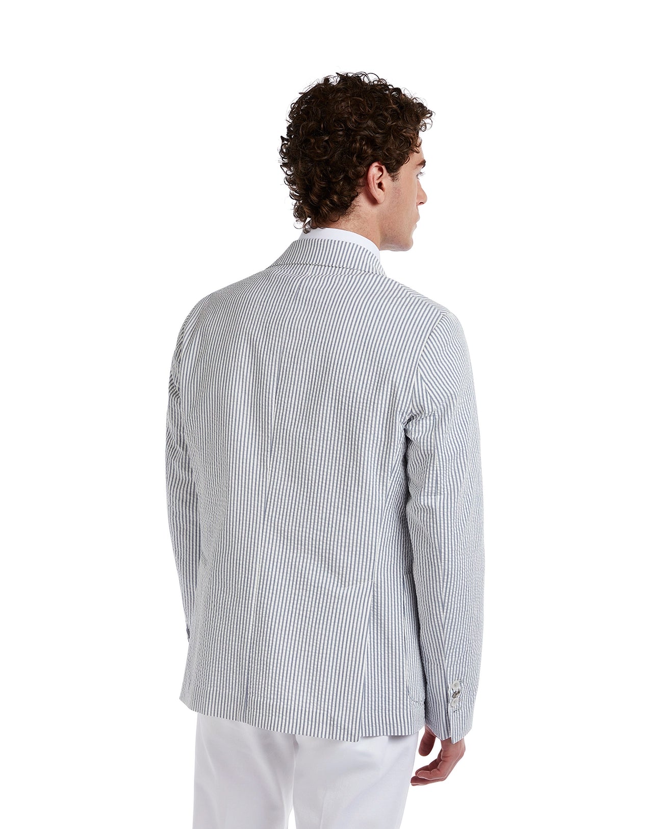 Giacca Norcia goffrata a righe blu