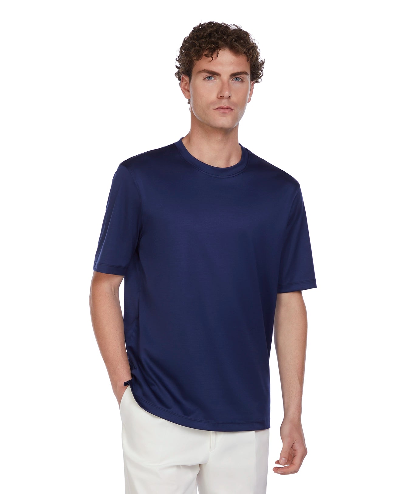Hoorn T-shirt in blue lisle thread