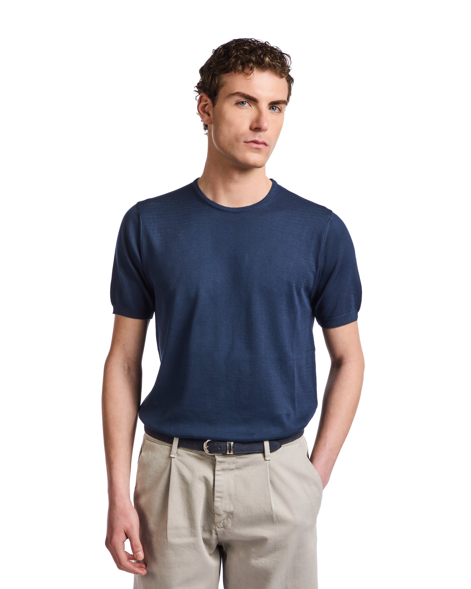 Camiseta Jannik de punto azul