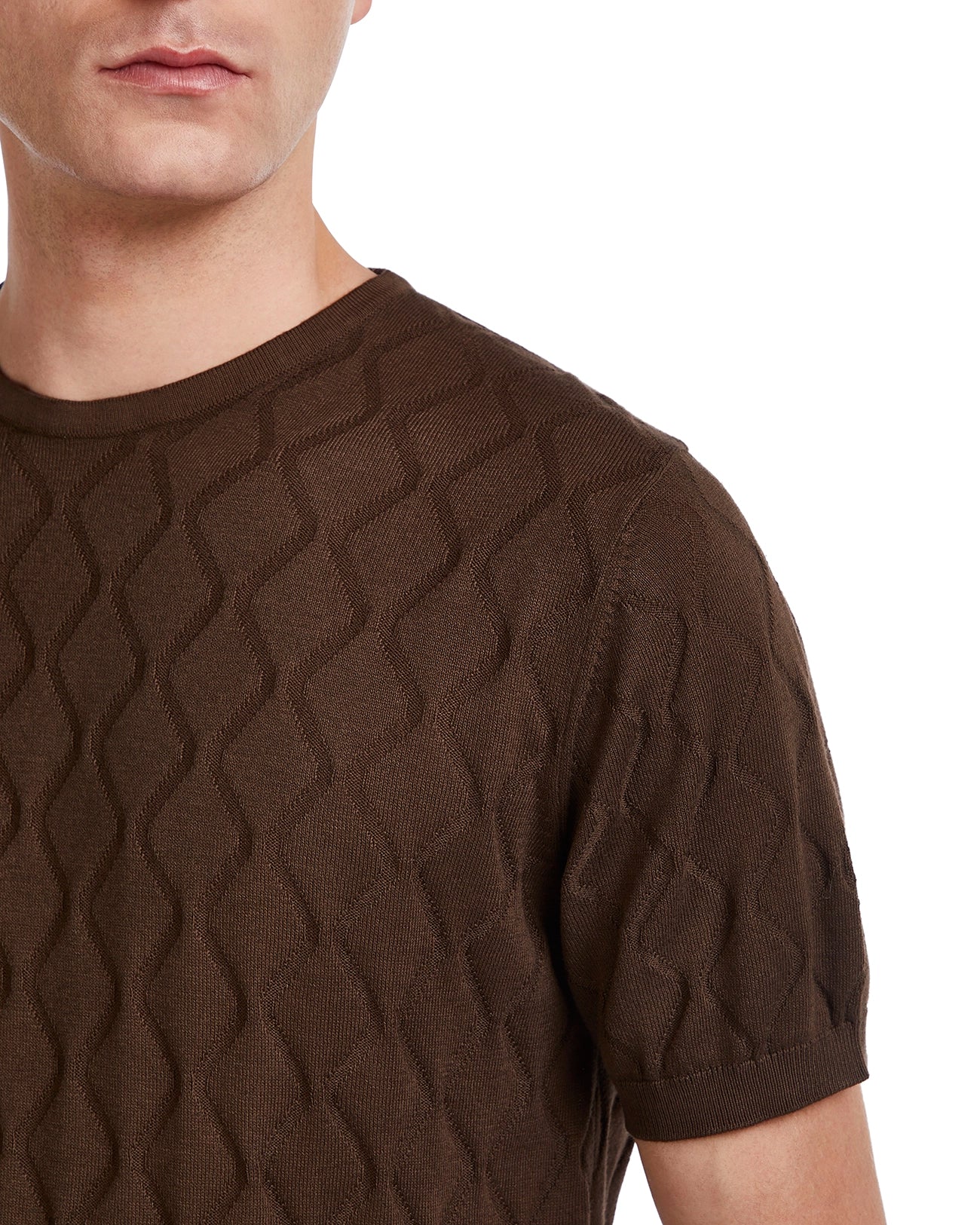 Camiseta Bjorn de punto moro a ondas