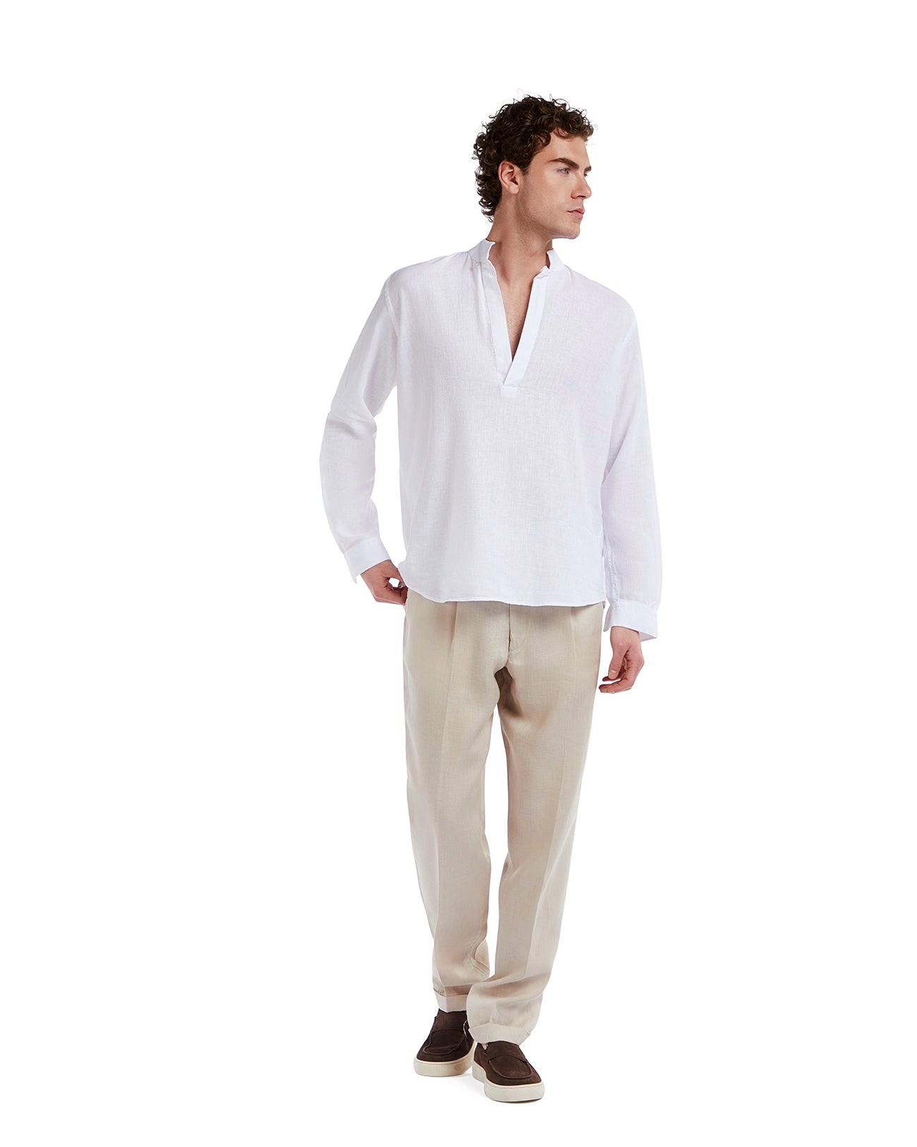 Waikiki white linen and cotton shirt