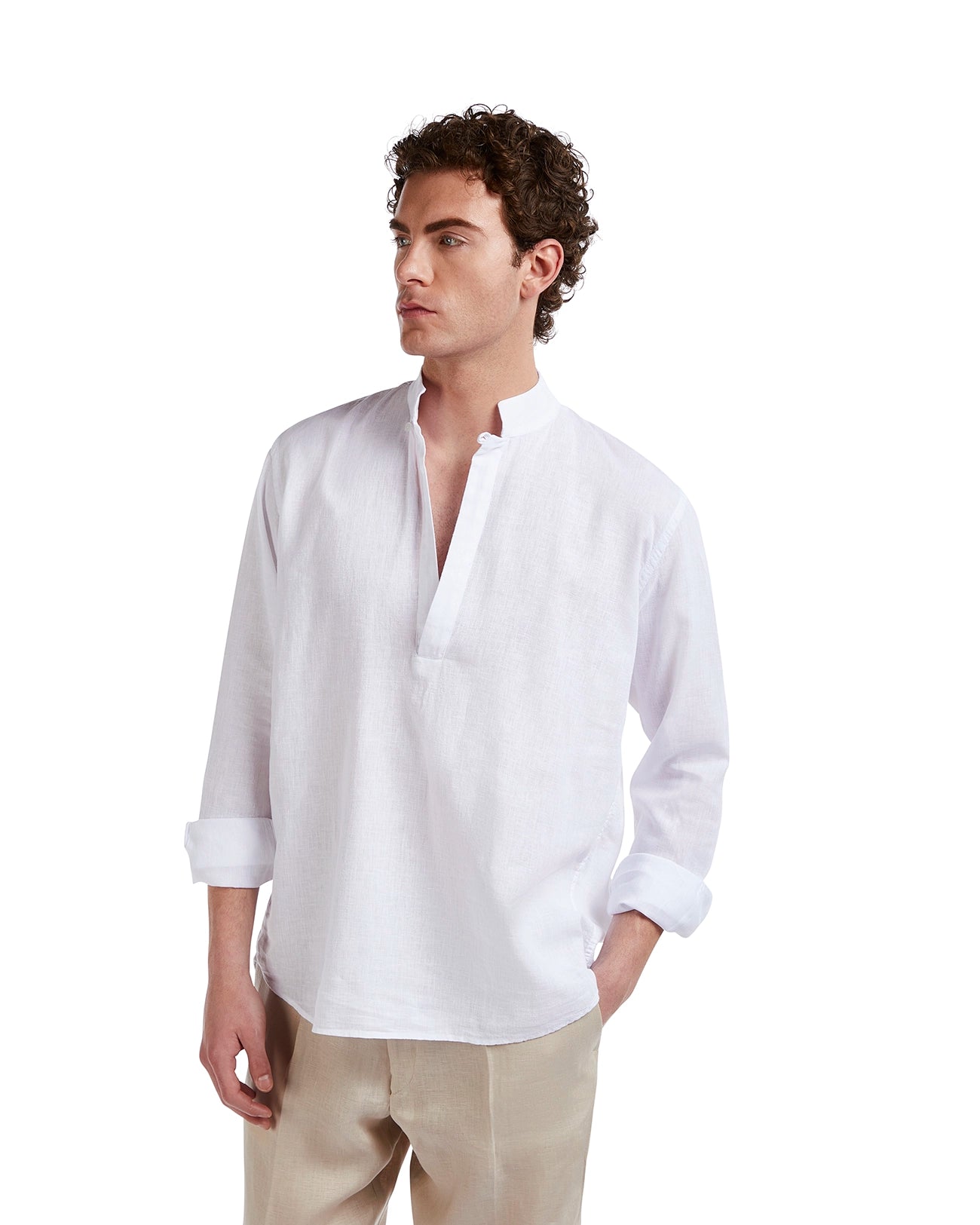 Waikiki white linen and cotton shirt