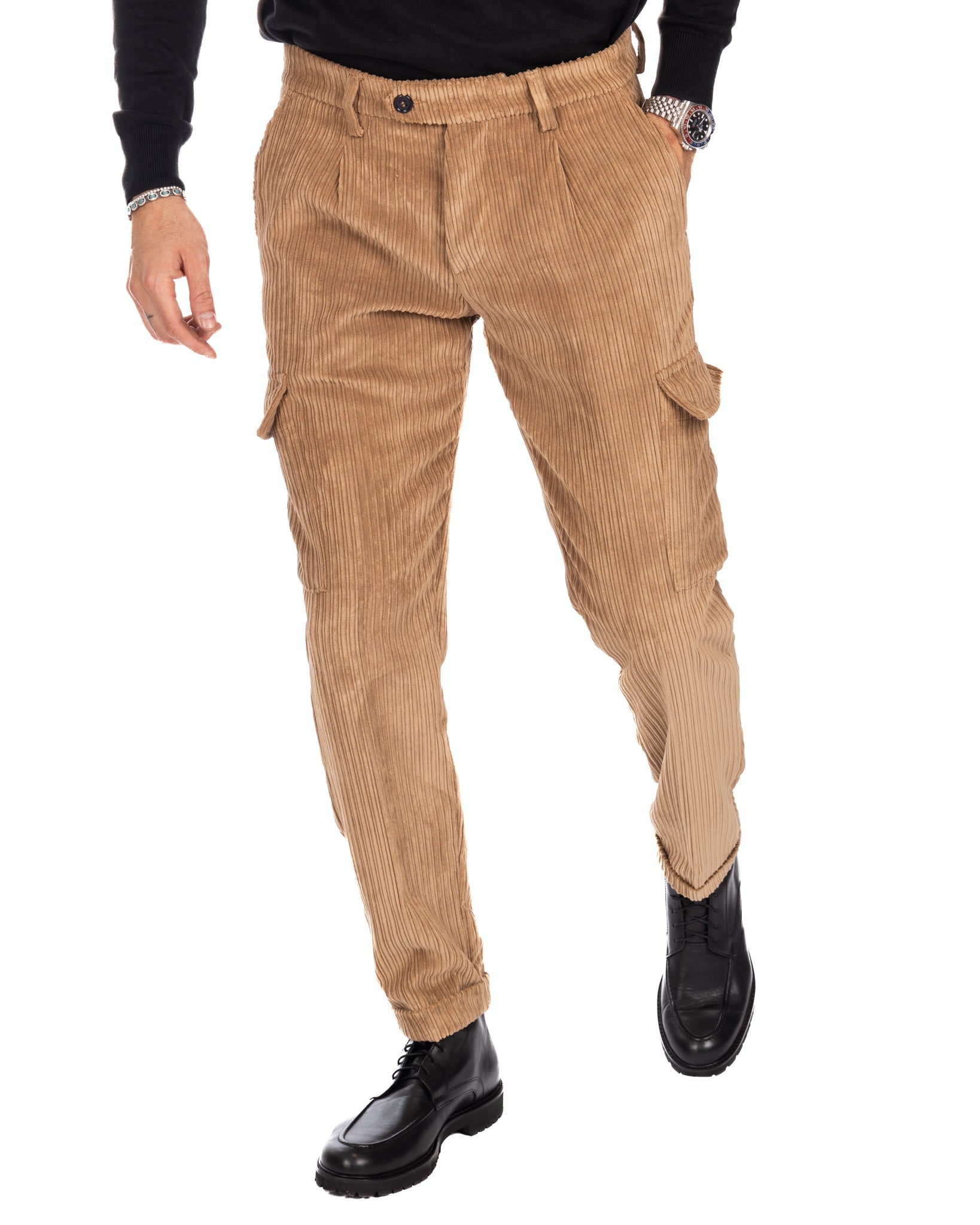 Roy - pantalon cargo bleu
