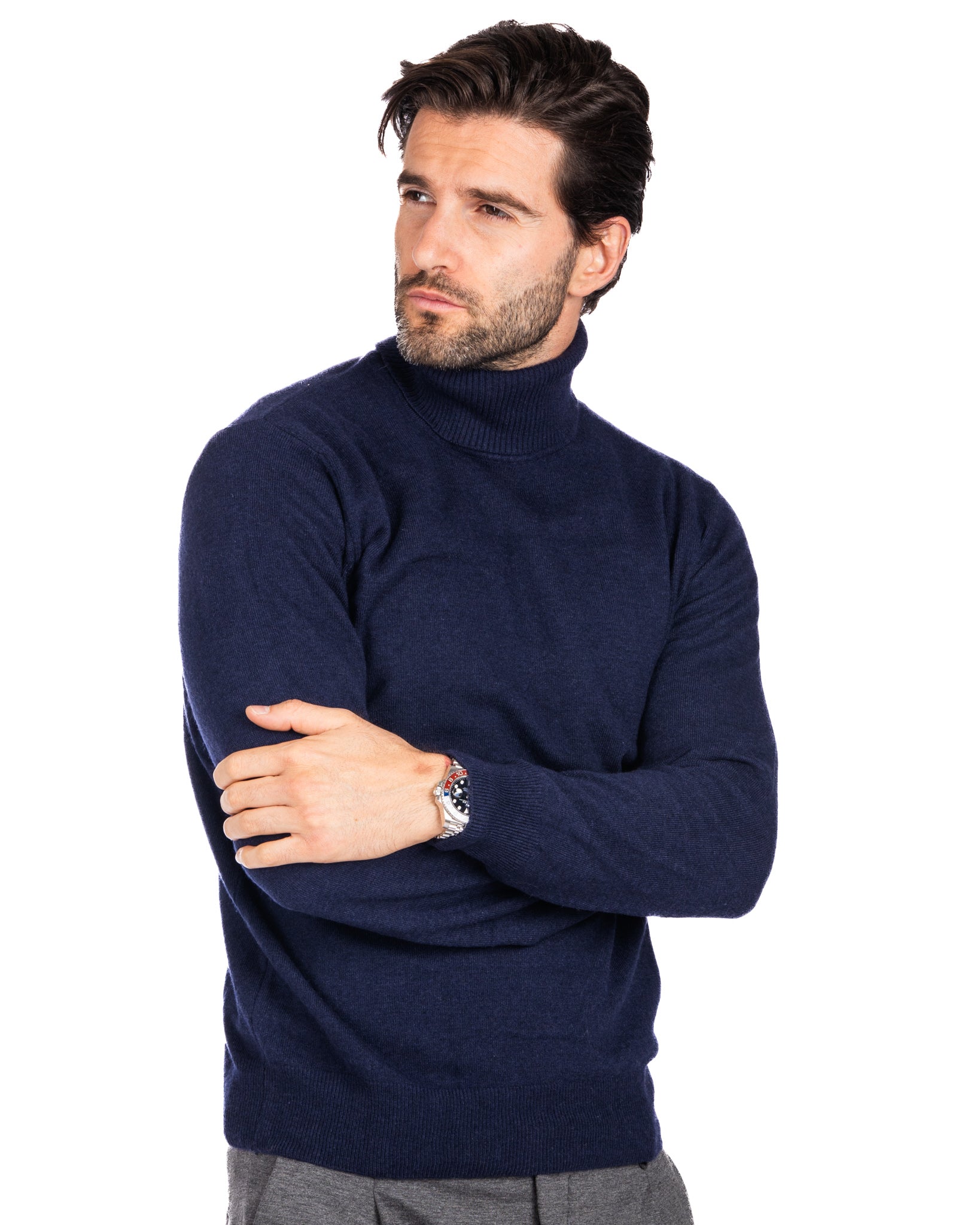 Yvan - pull col rond en cachemire mélangé perlé