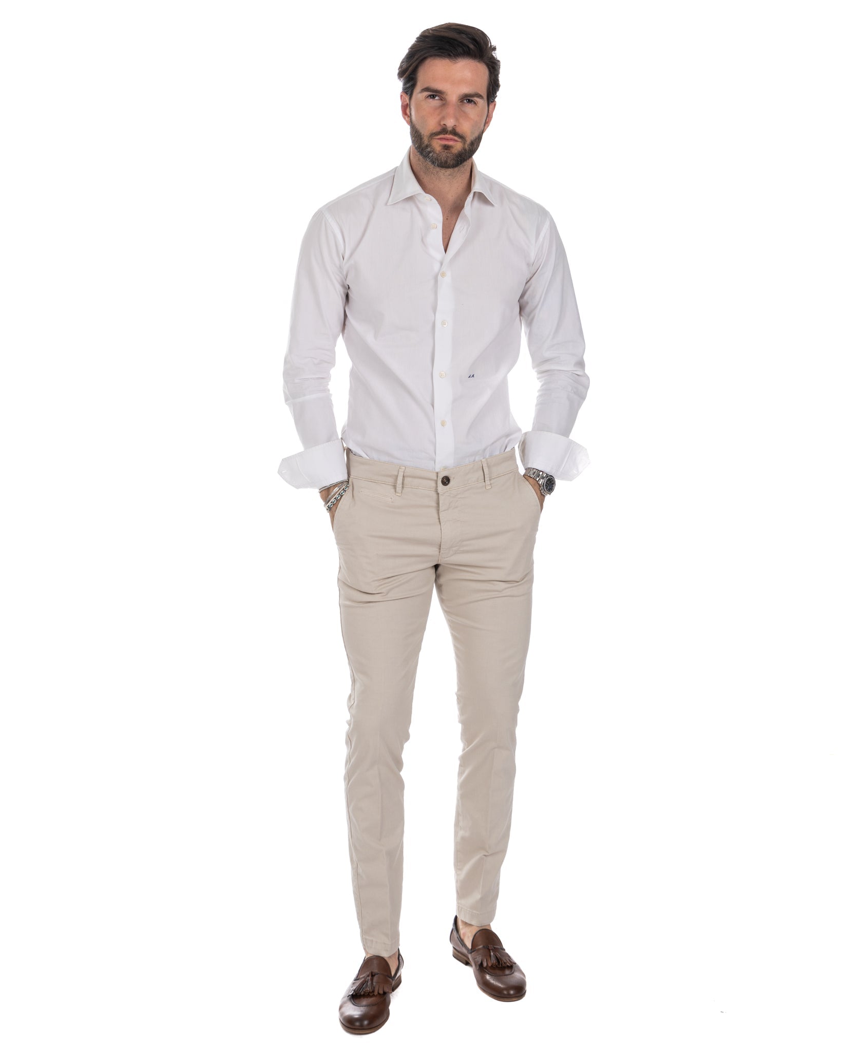 Frank - pantalone basic beige chiaro