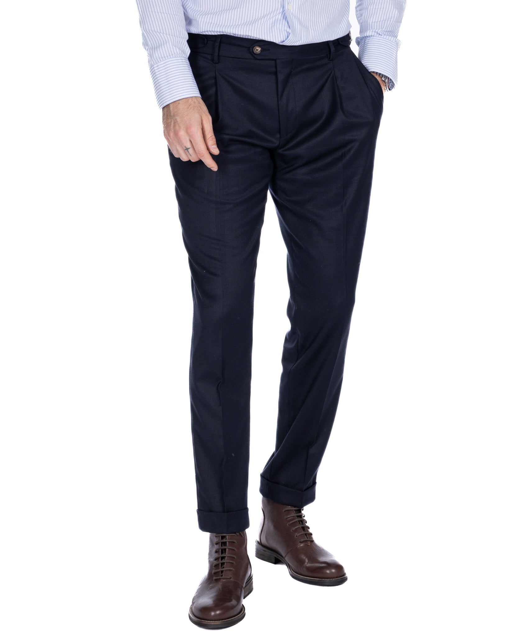 Monopoli - pantalone con fibbie blu