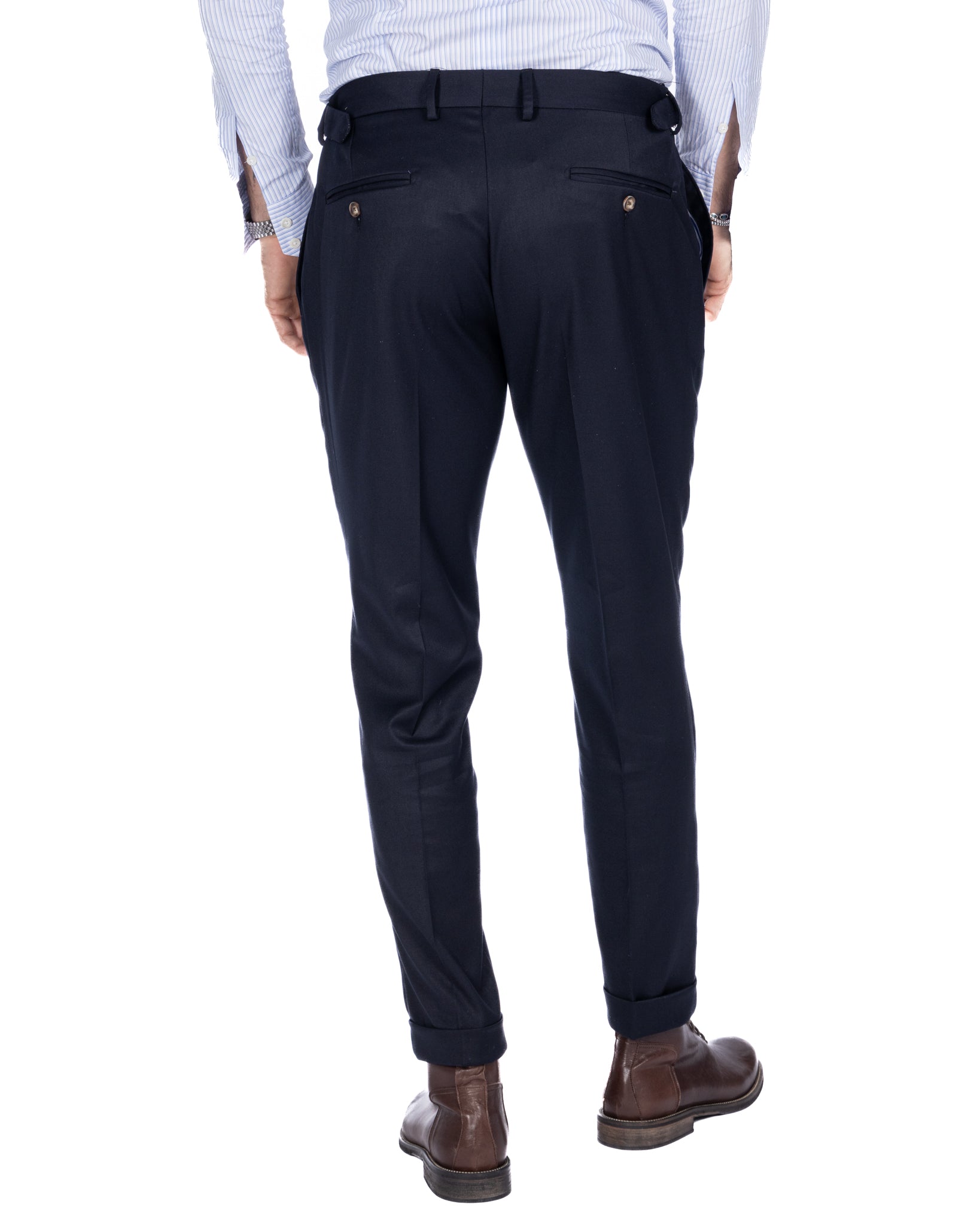 Monopoli - pantalone con fibbie blu