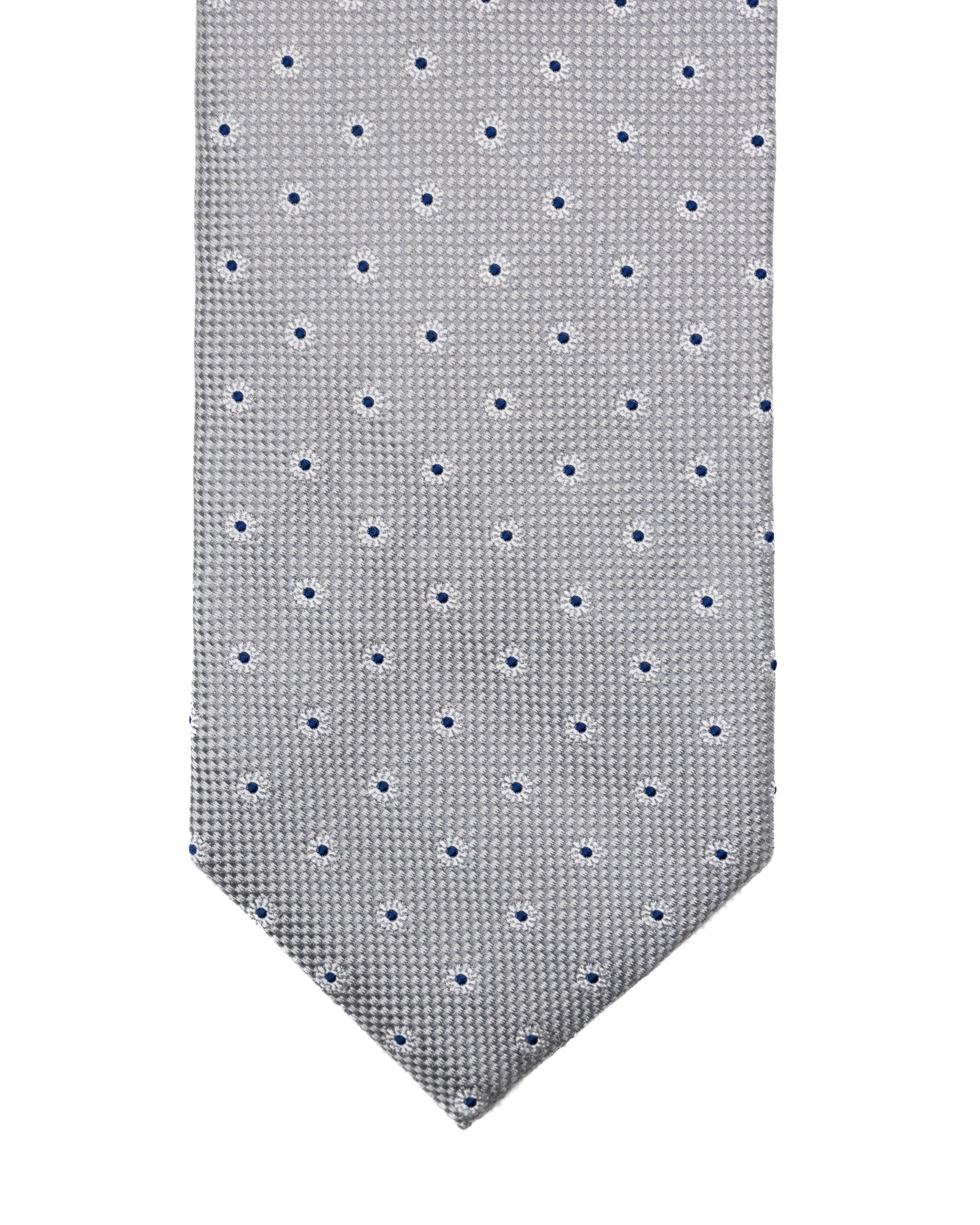 Cravate - en soie grise avec motifs en relief
