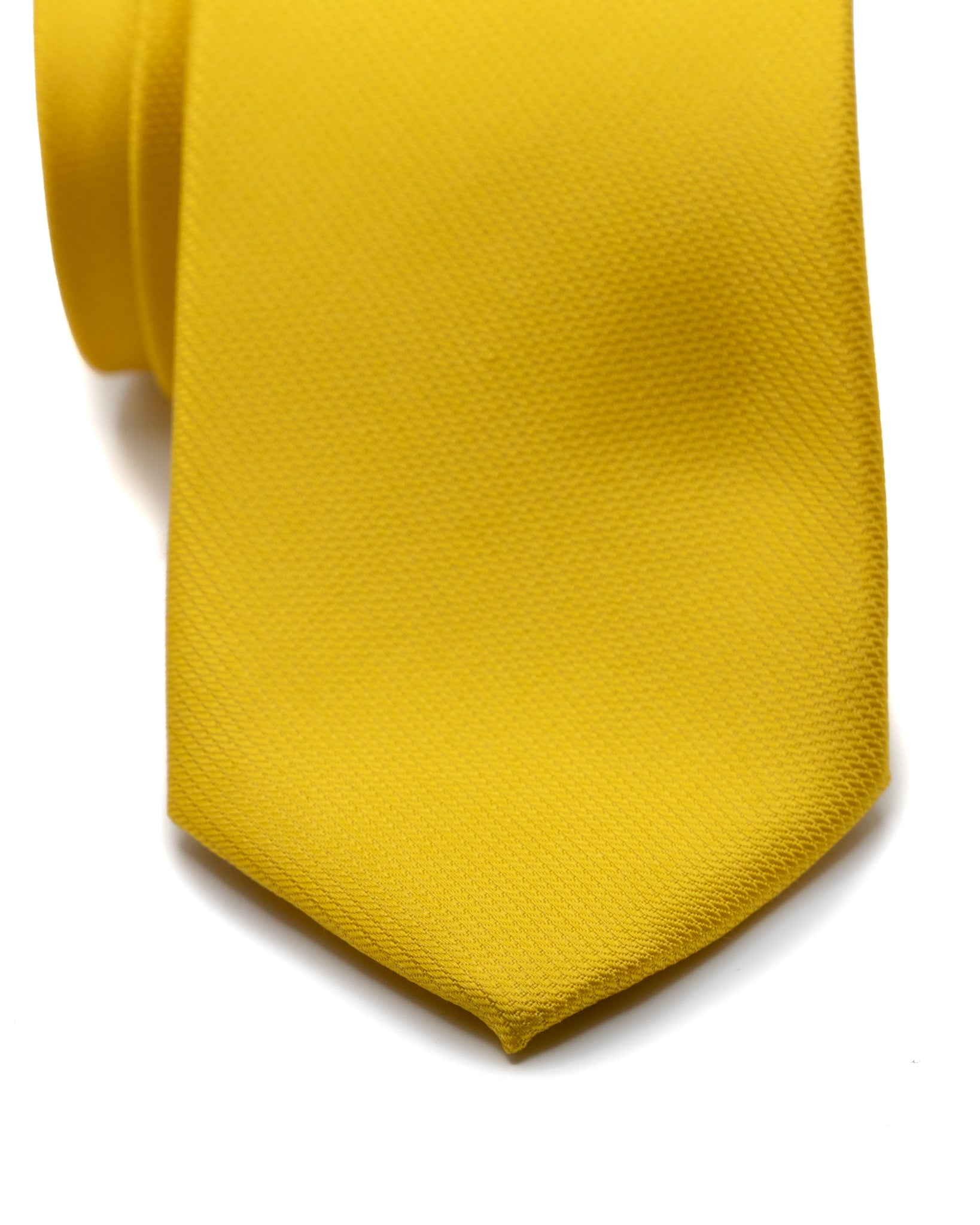 Tie - in mustard woven silk