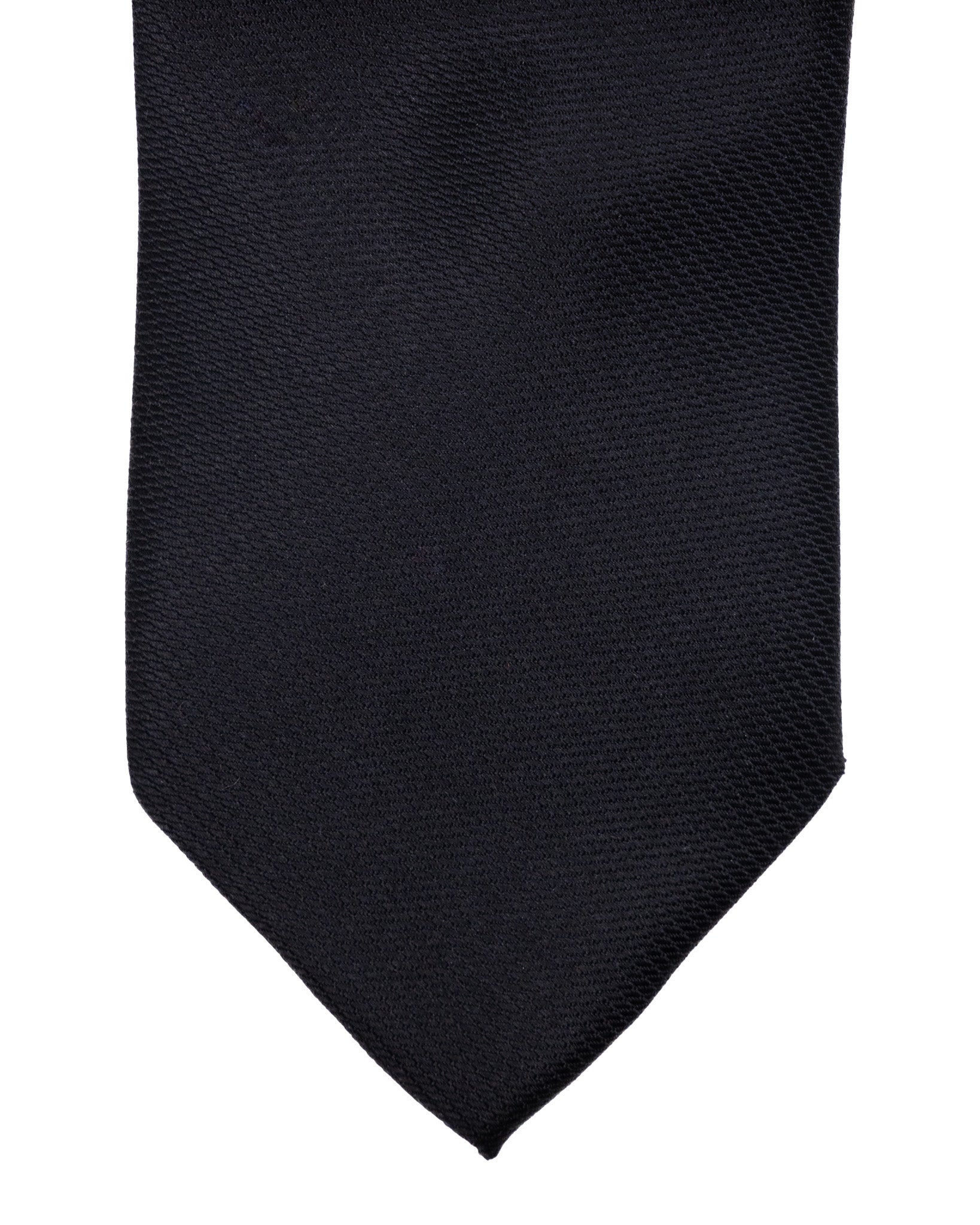 Tie - in black textured silk