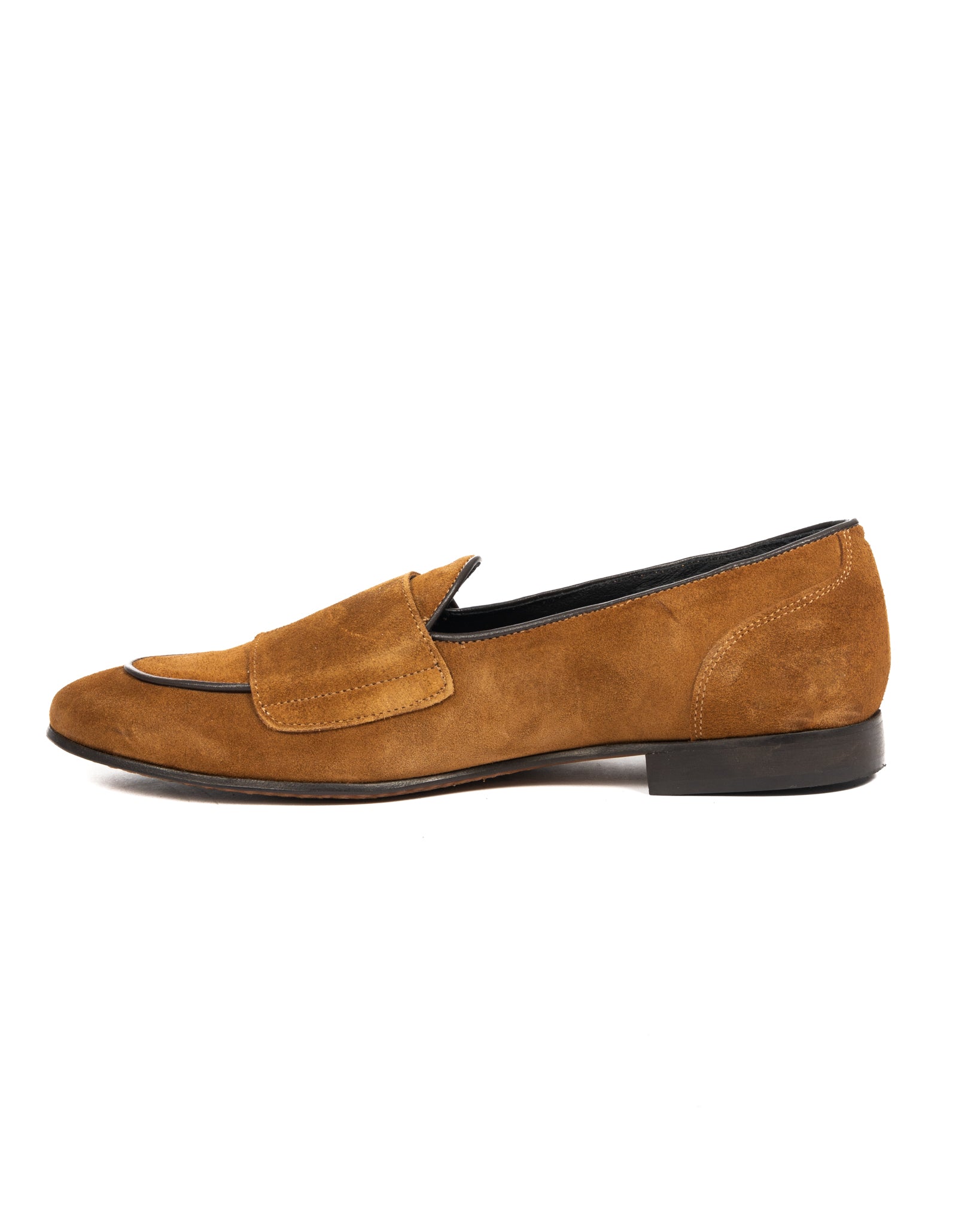 Gianni - mocassin en daim camel avec double boucle