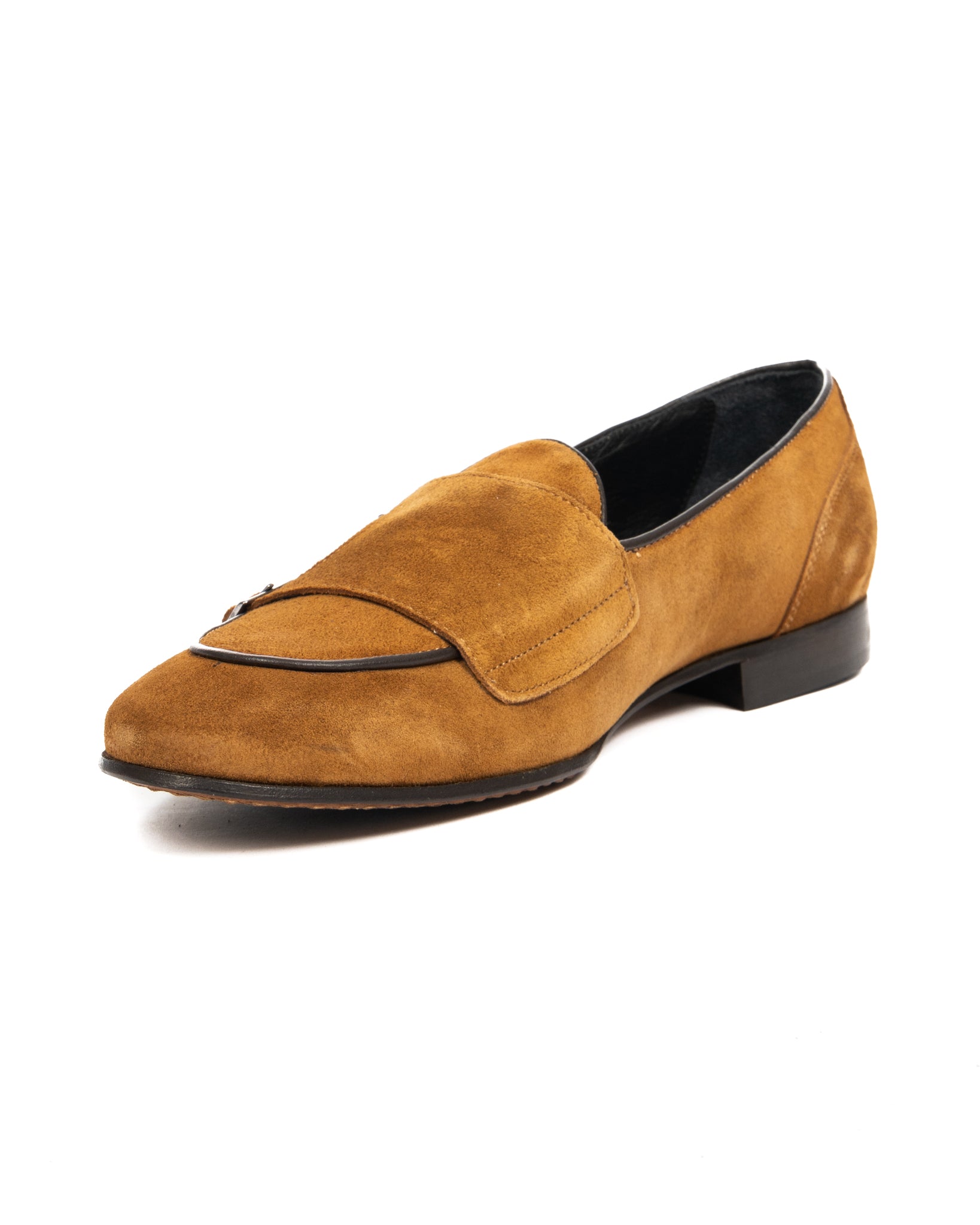 Gianni - mocassin en daim camel avec double boucle