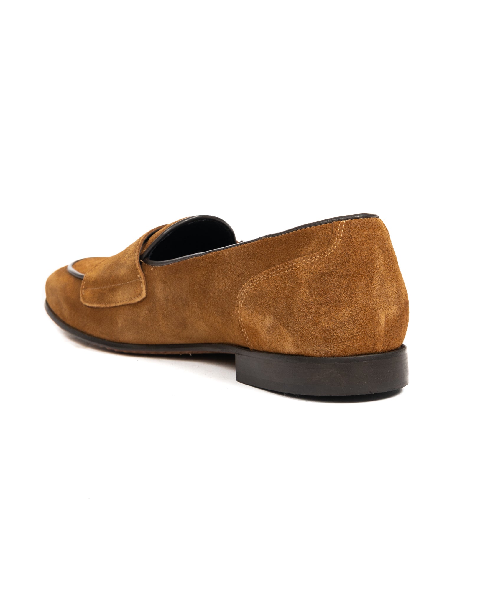 Gianni - mocassin en daim camel avec double boucle