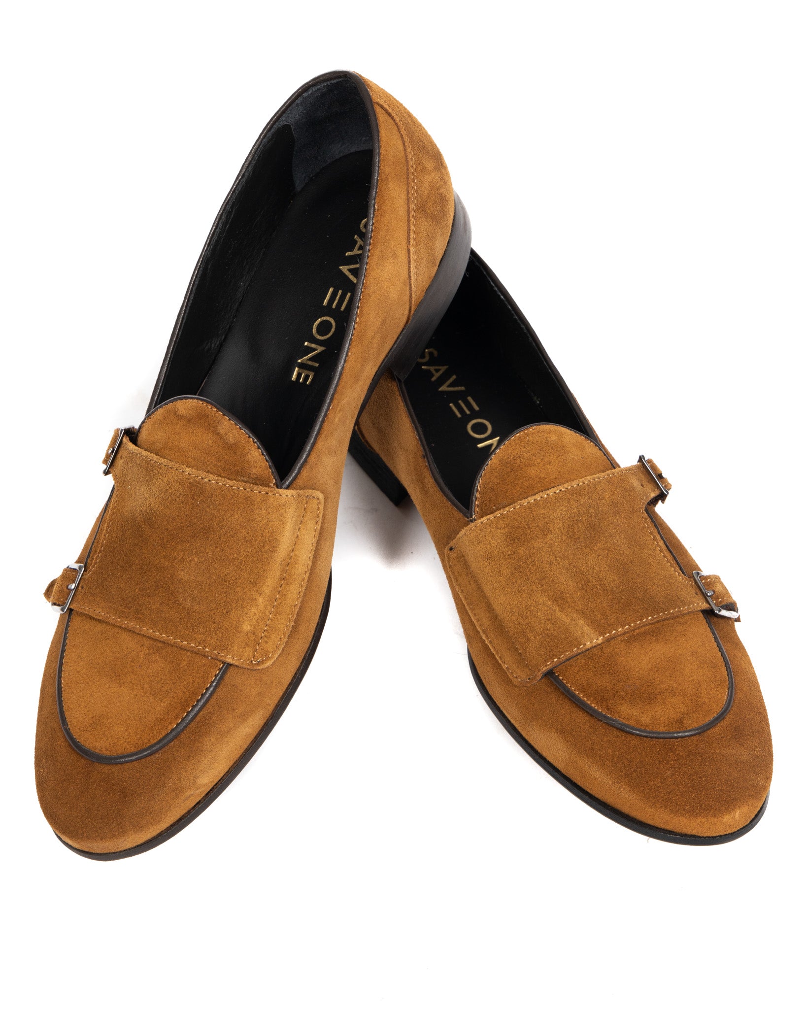 Gianni - mocassin en daim camel avec double boucle