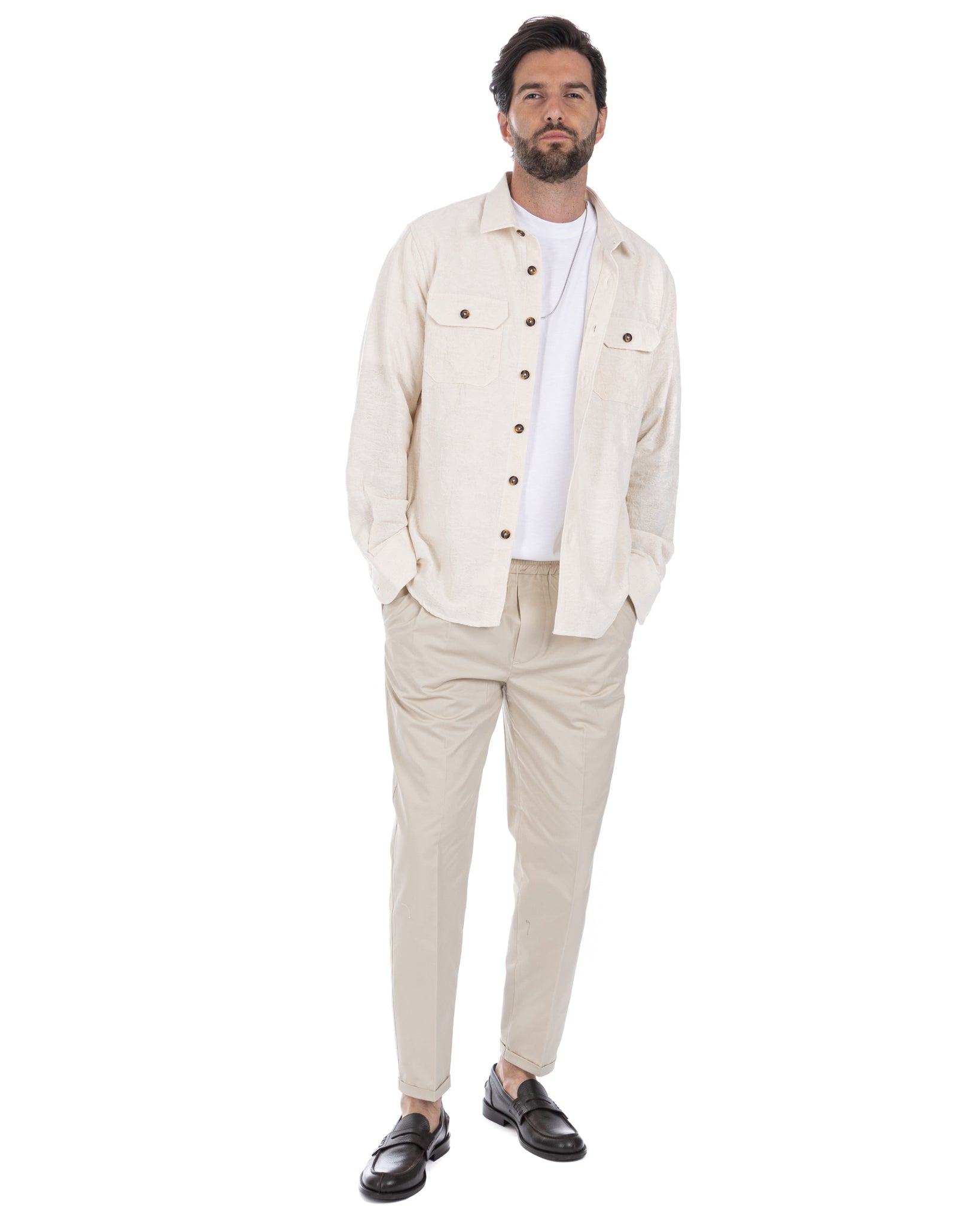 Bahama - camisa crema con dibujo en relieve