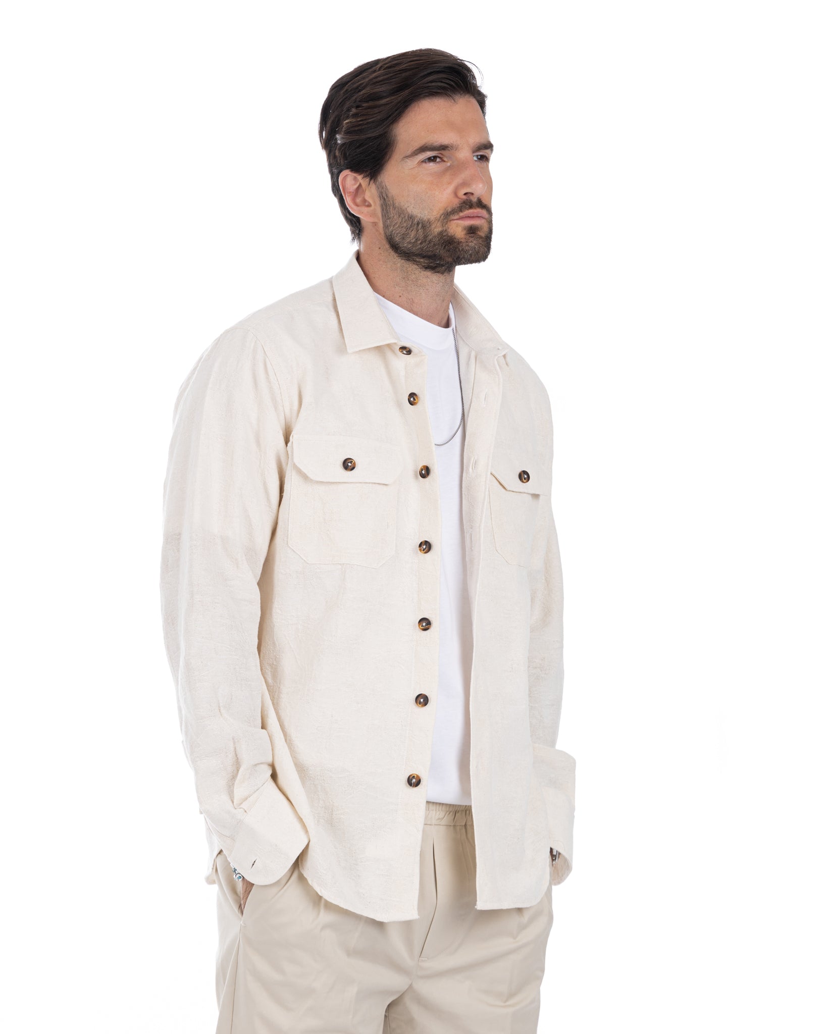 Bahama - camisa crema con dibujo en relieve
