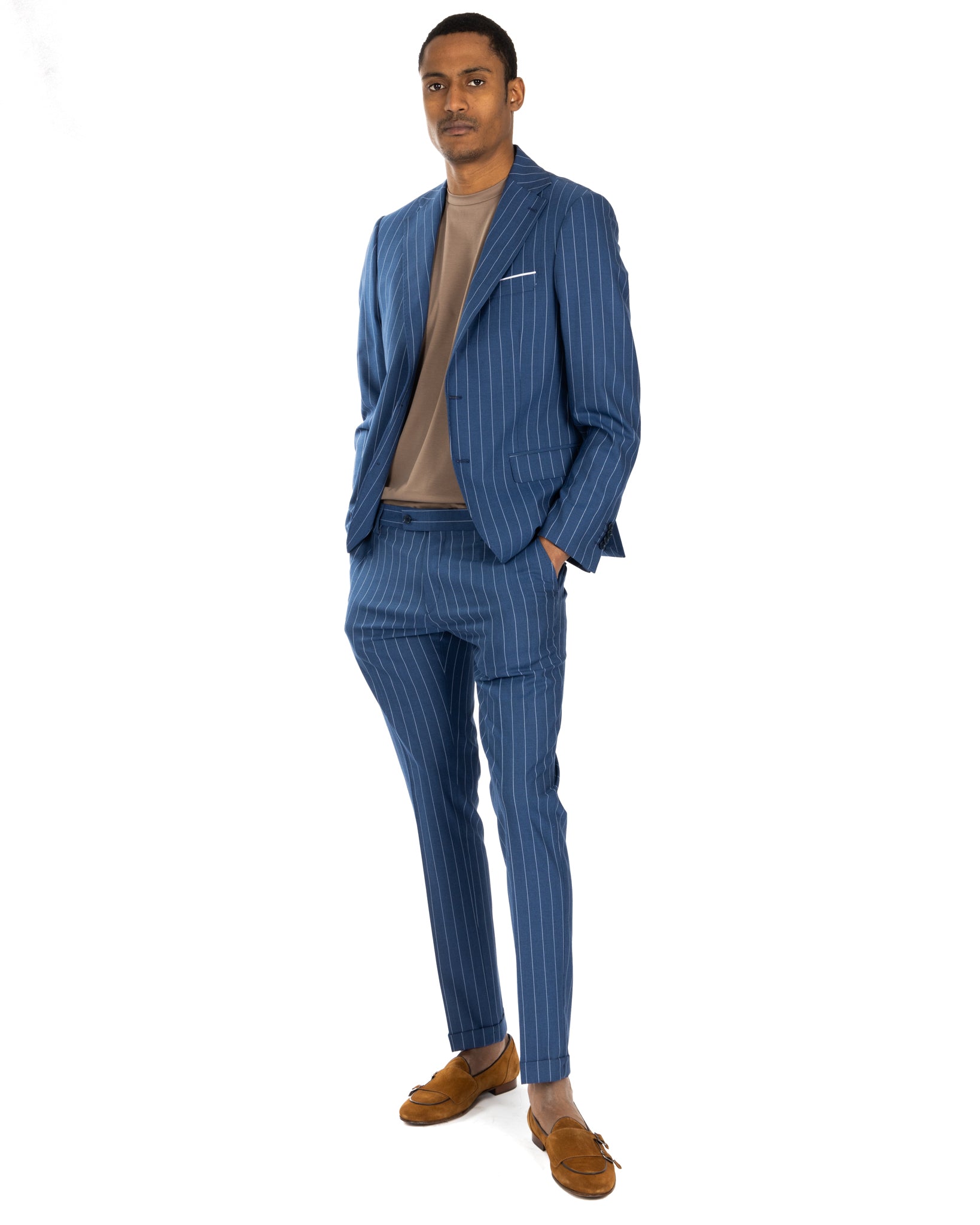 Lille - costume bleu à fines rayures