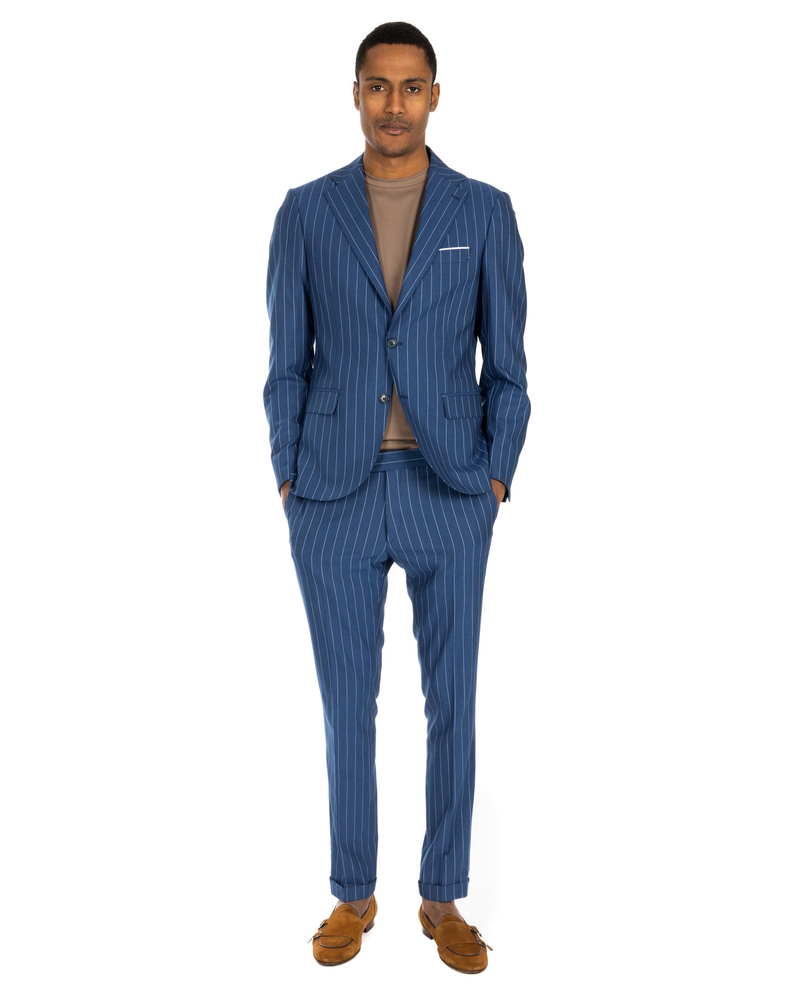 Lille - costume bleu à fines rayures