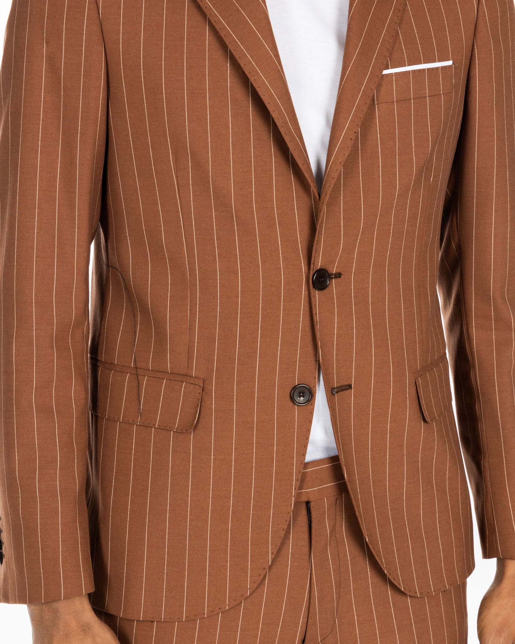 Lille - costume marron à fines rayures