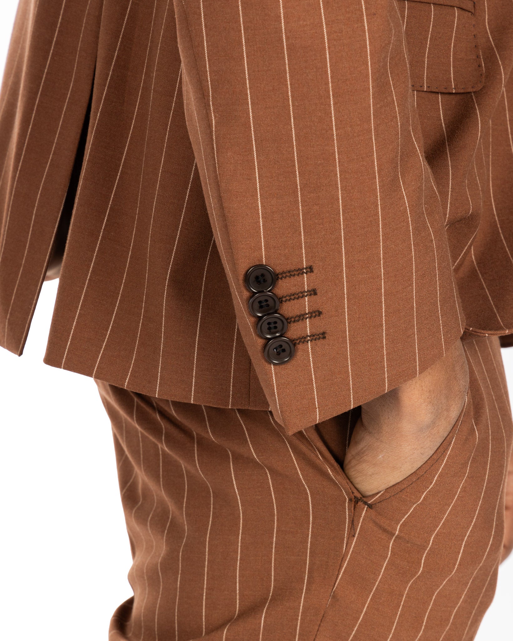 Lille - costume marron à fines rayures