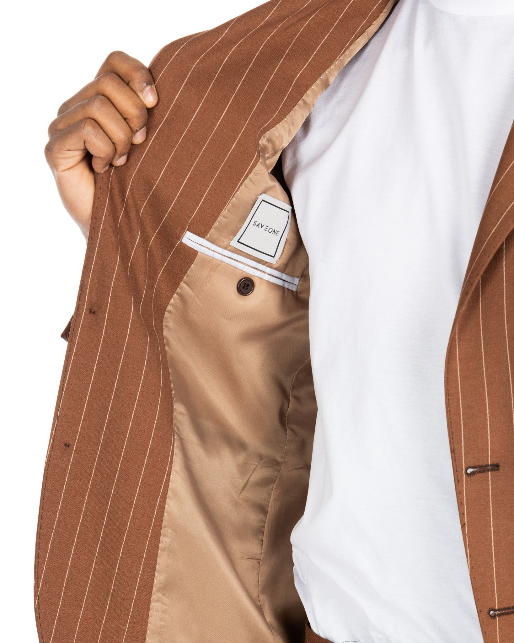 Lille - costume marron à fines rayures