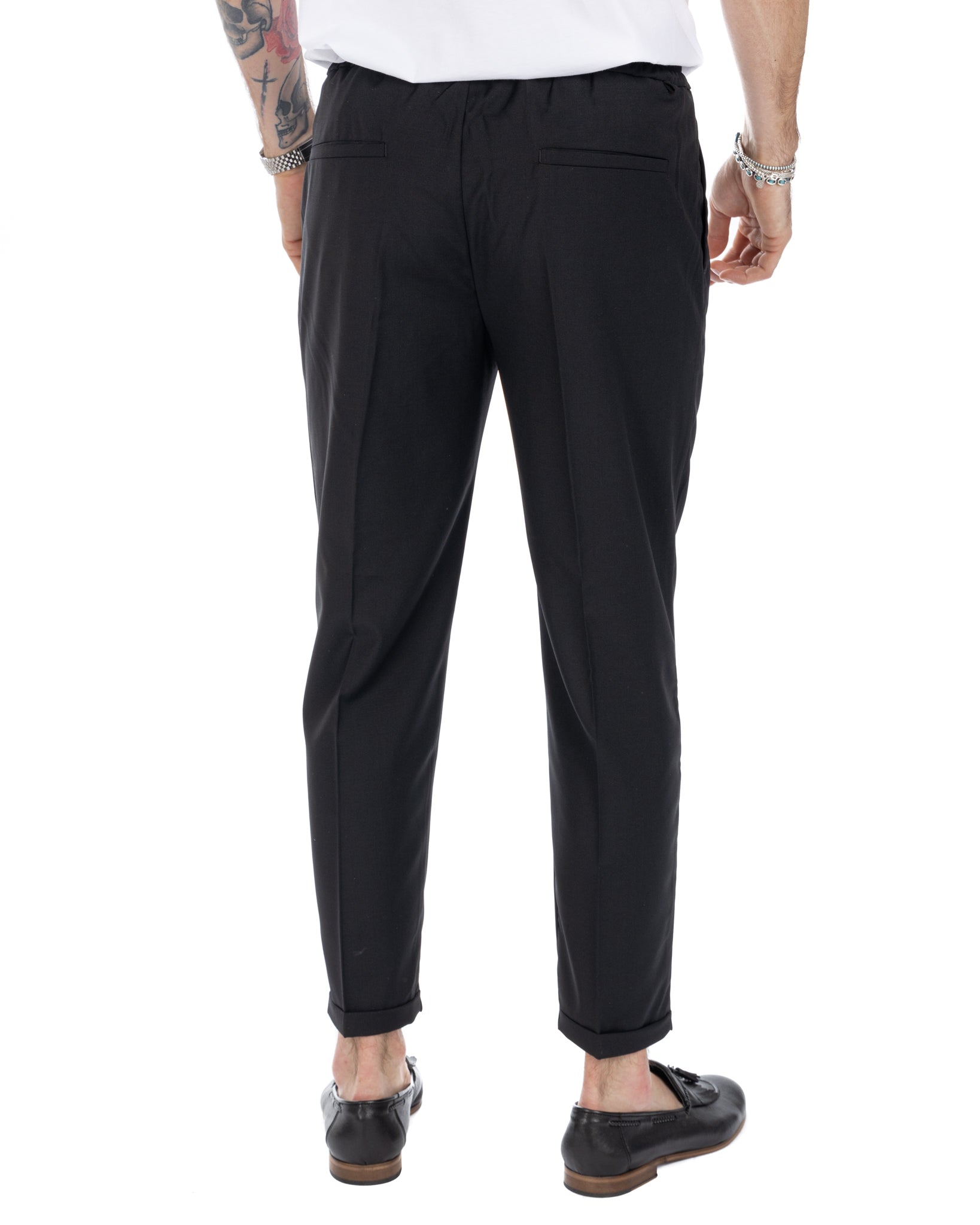 Larry - pantalaccio nero in misto lana