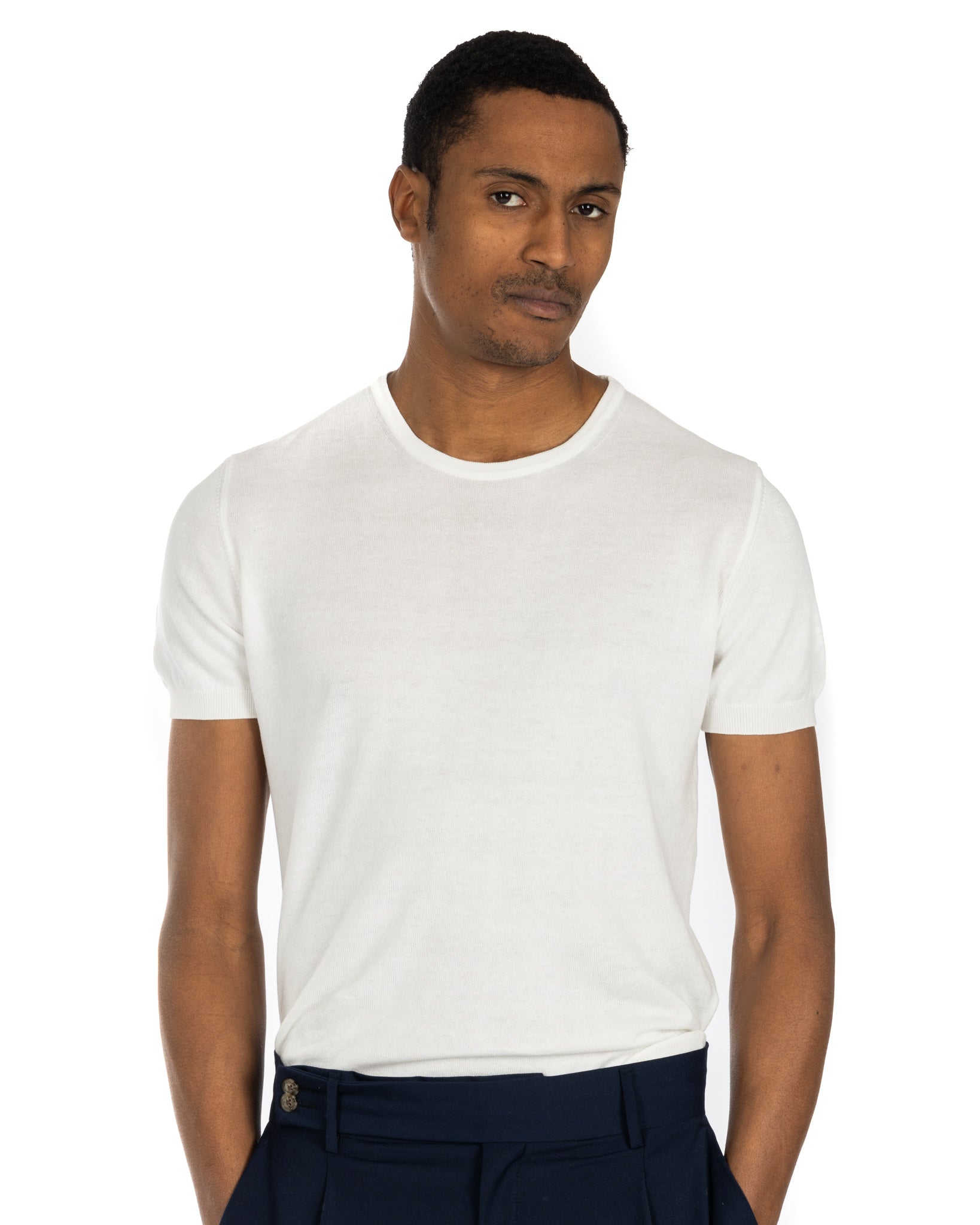 Jannik - cream knitted t-shirt