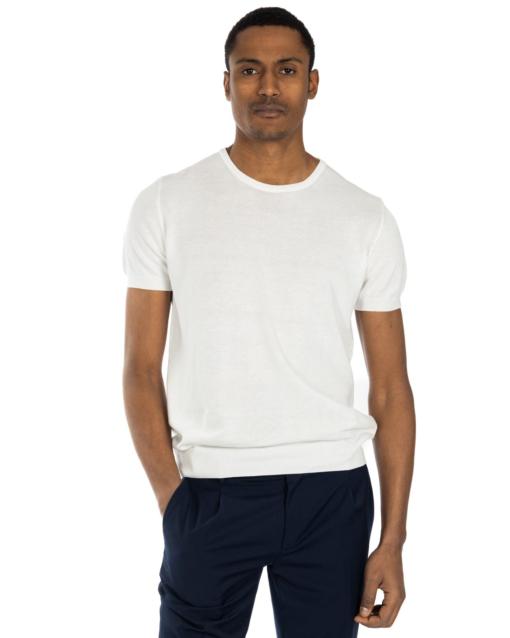 Jannik - cream knitted t-shirt