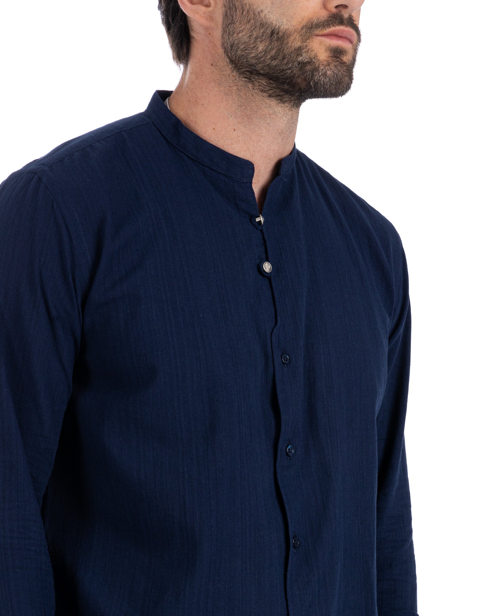 Hyeres - blue Korean cotton shirt