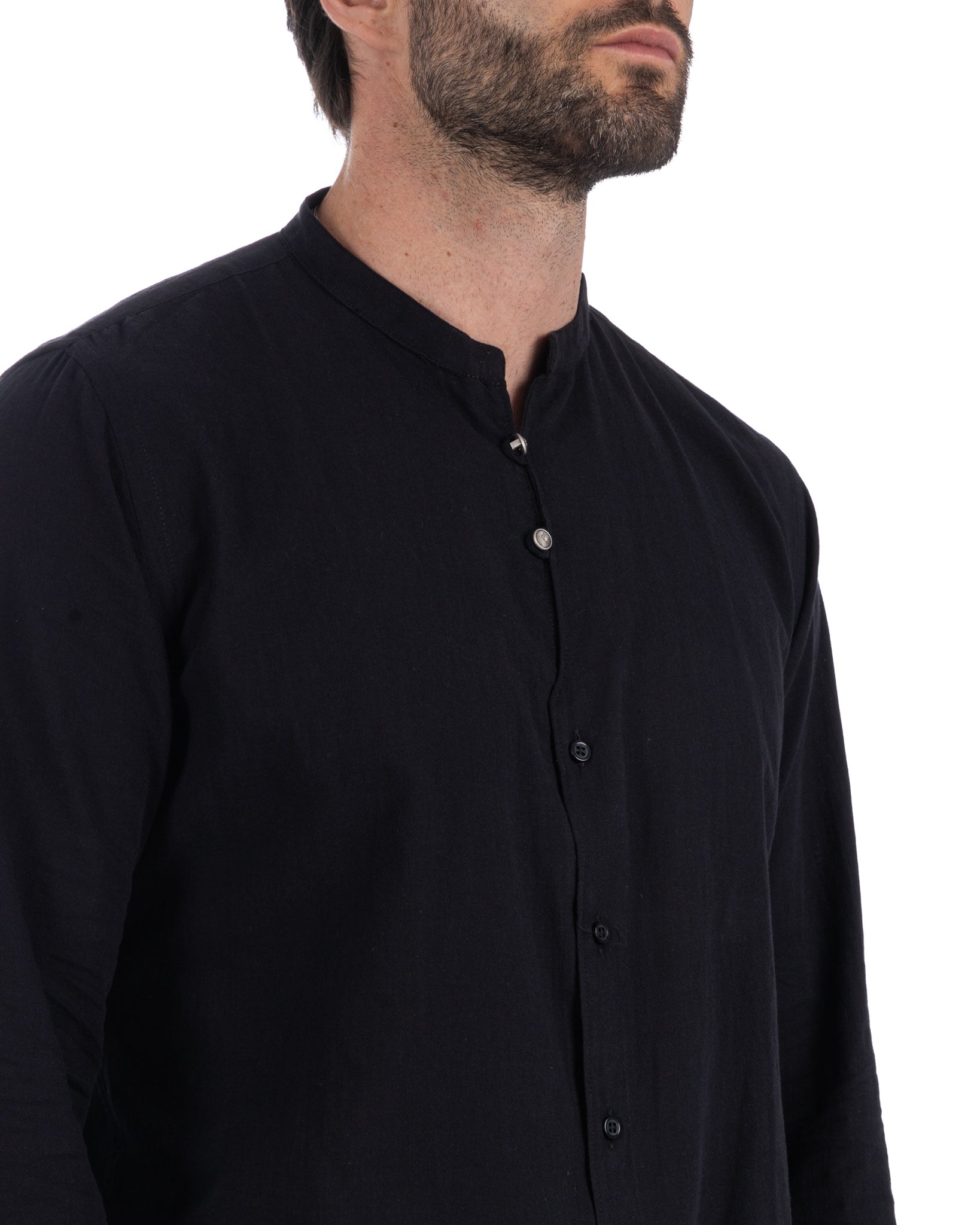 Hyeres - chemise coréenne en coton noir
