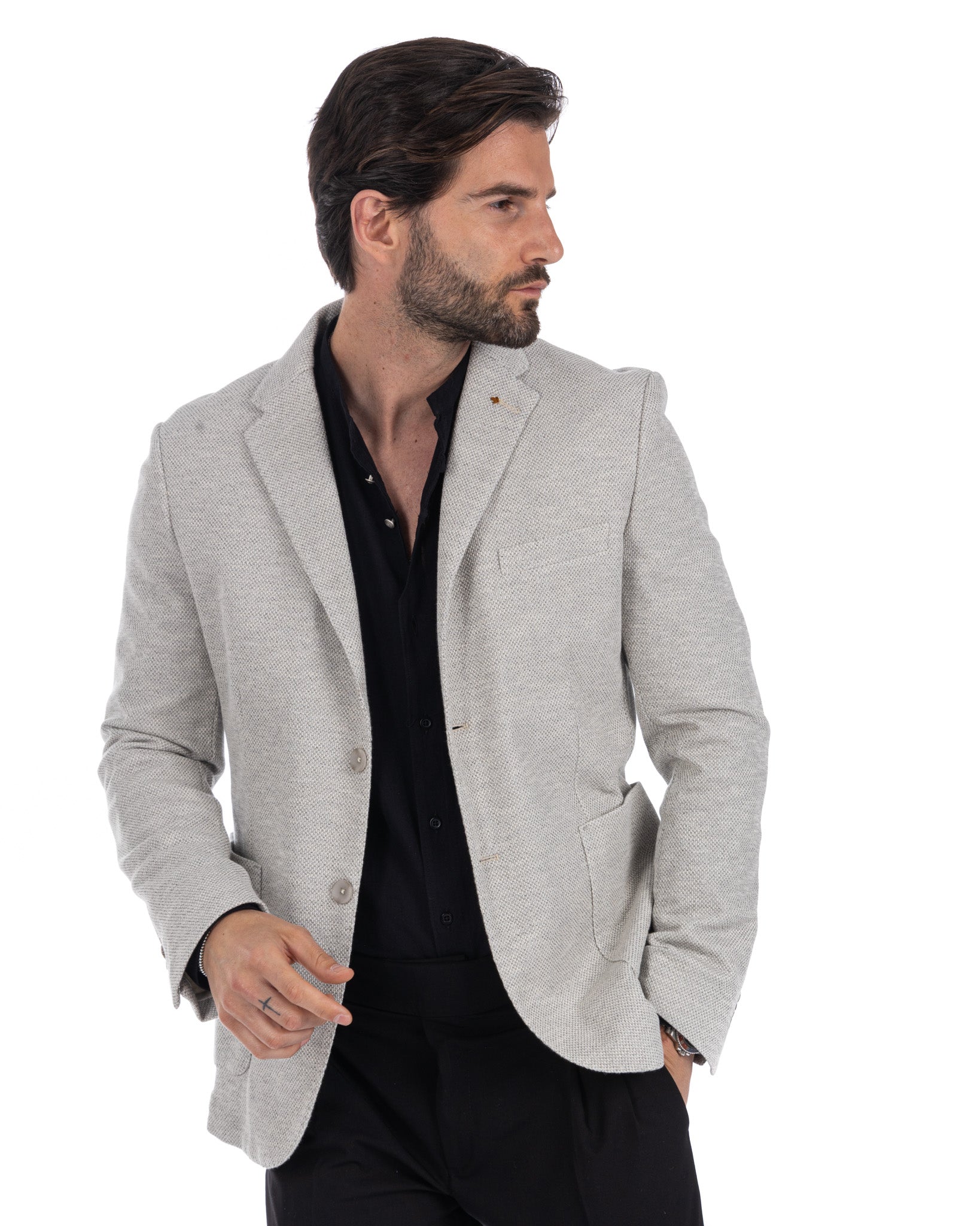 Arts - veste en tweed marron foncé
