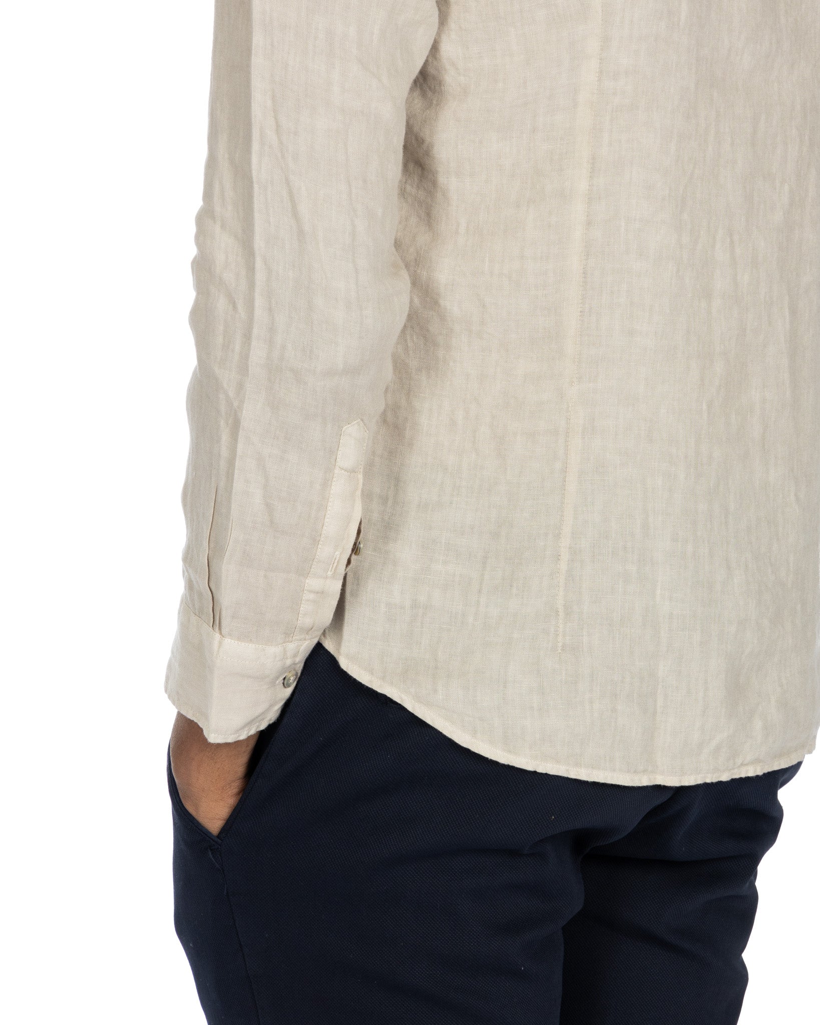 Montecarlo - camicia in puro lino sabbia