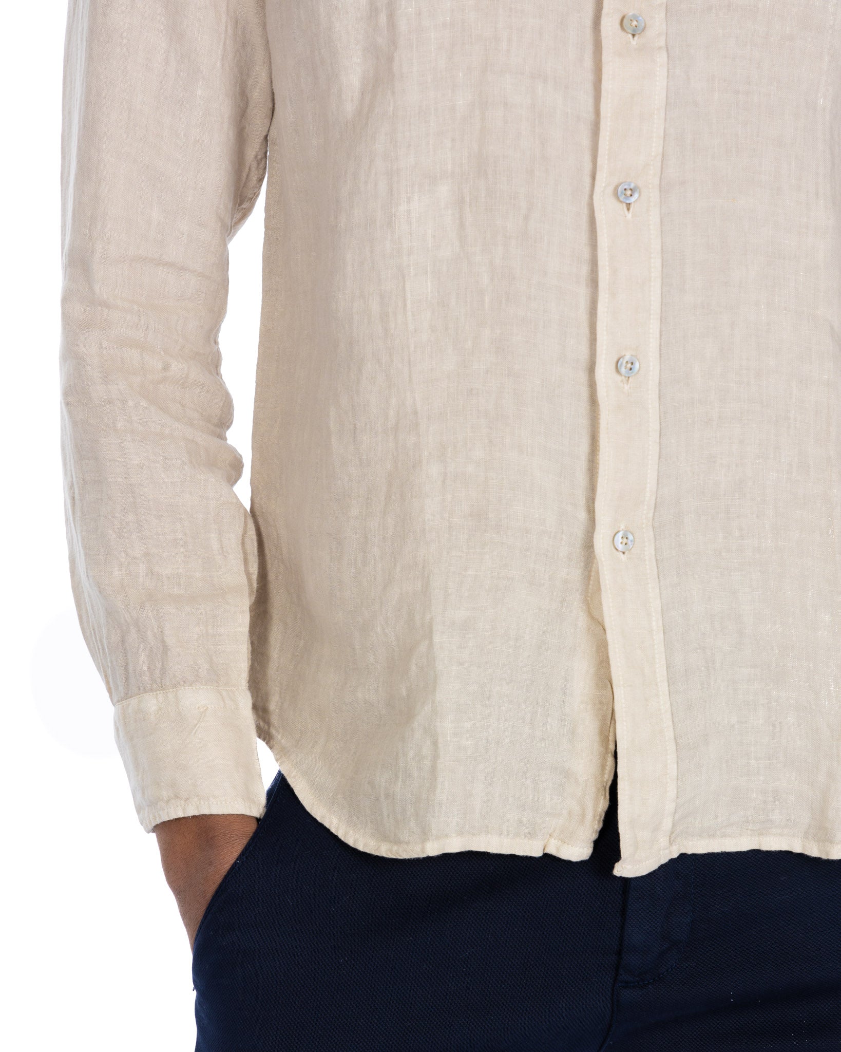 Montecarlo - camicia in puro lino sabbia