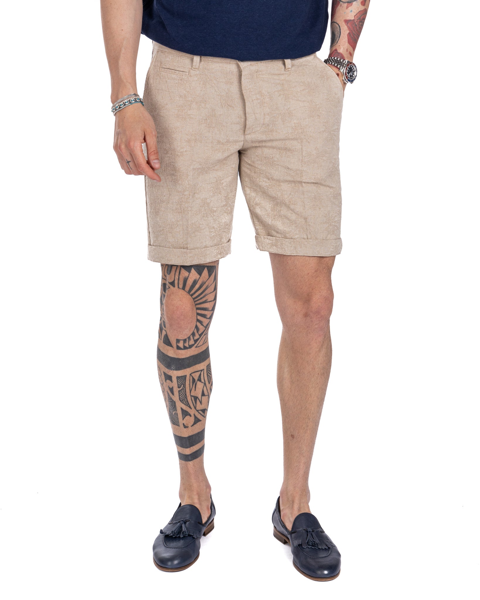 Bahama - bermuda beige con fantasia a rilievo
