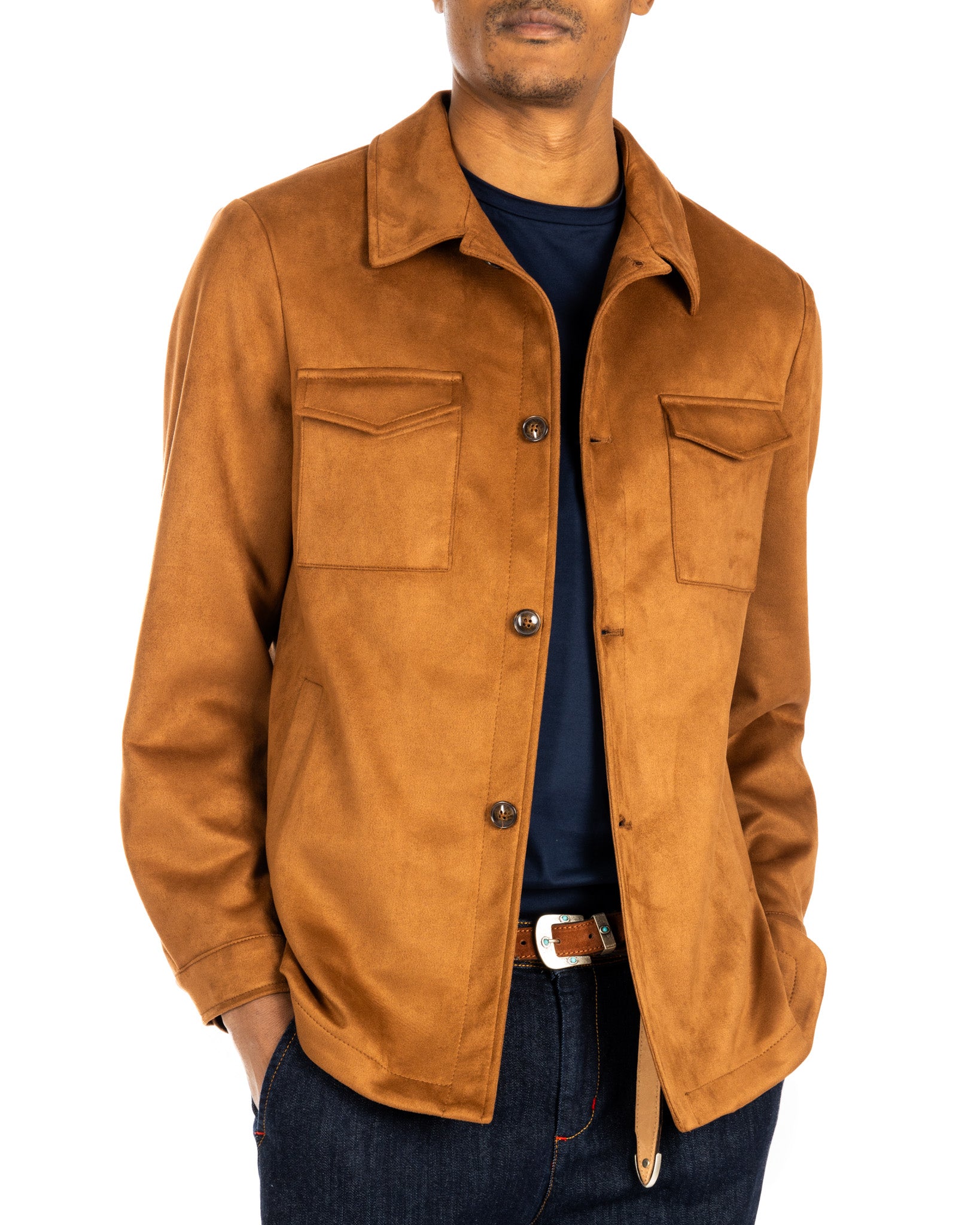 Meridion - giacca cammello in camoscio