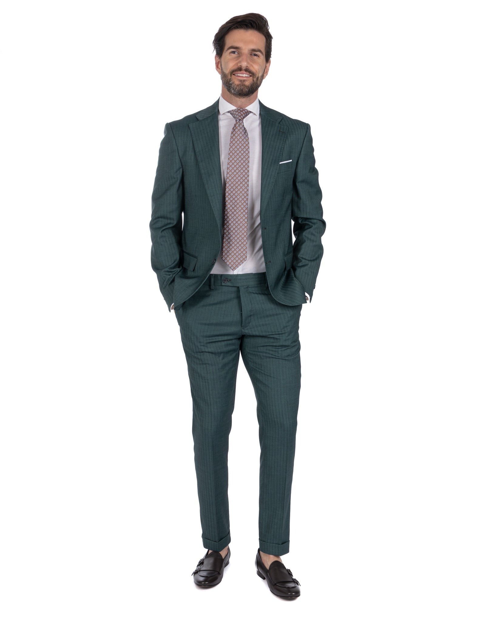 Paris - costume vert solaro à simple boutonnage