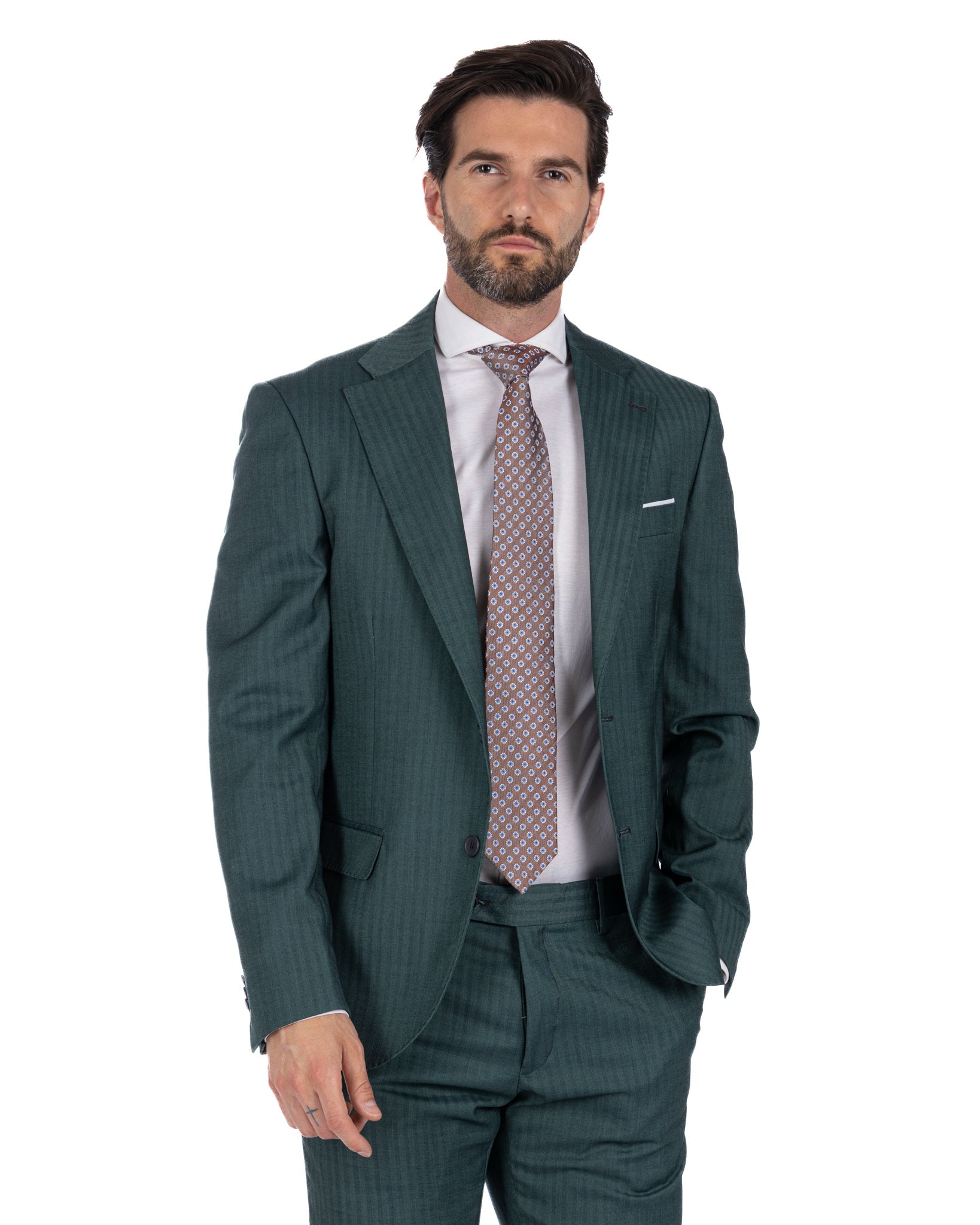 Paris - costume vert solaro à simple boutonnage