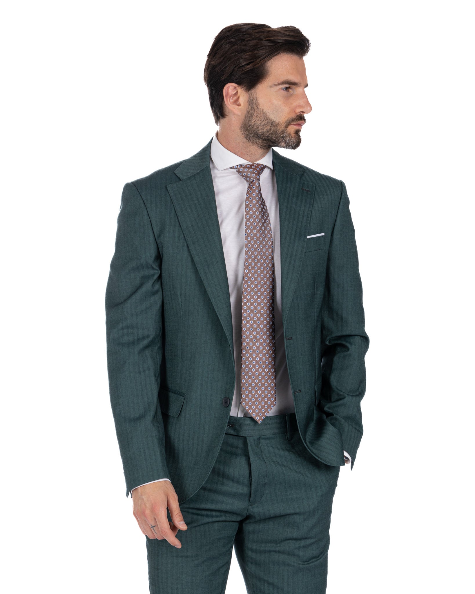 Paris - costume vert solaro à simple boutonnage