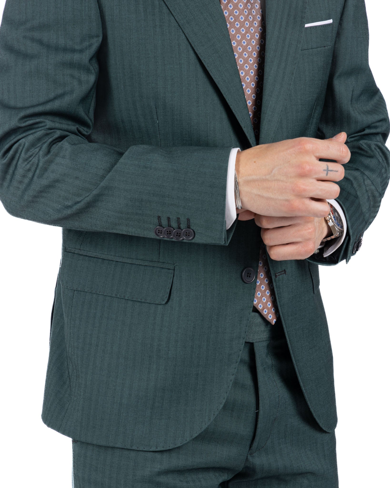 Paris - costume vert solaro à simple boutonnage