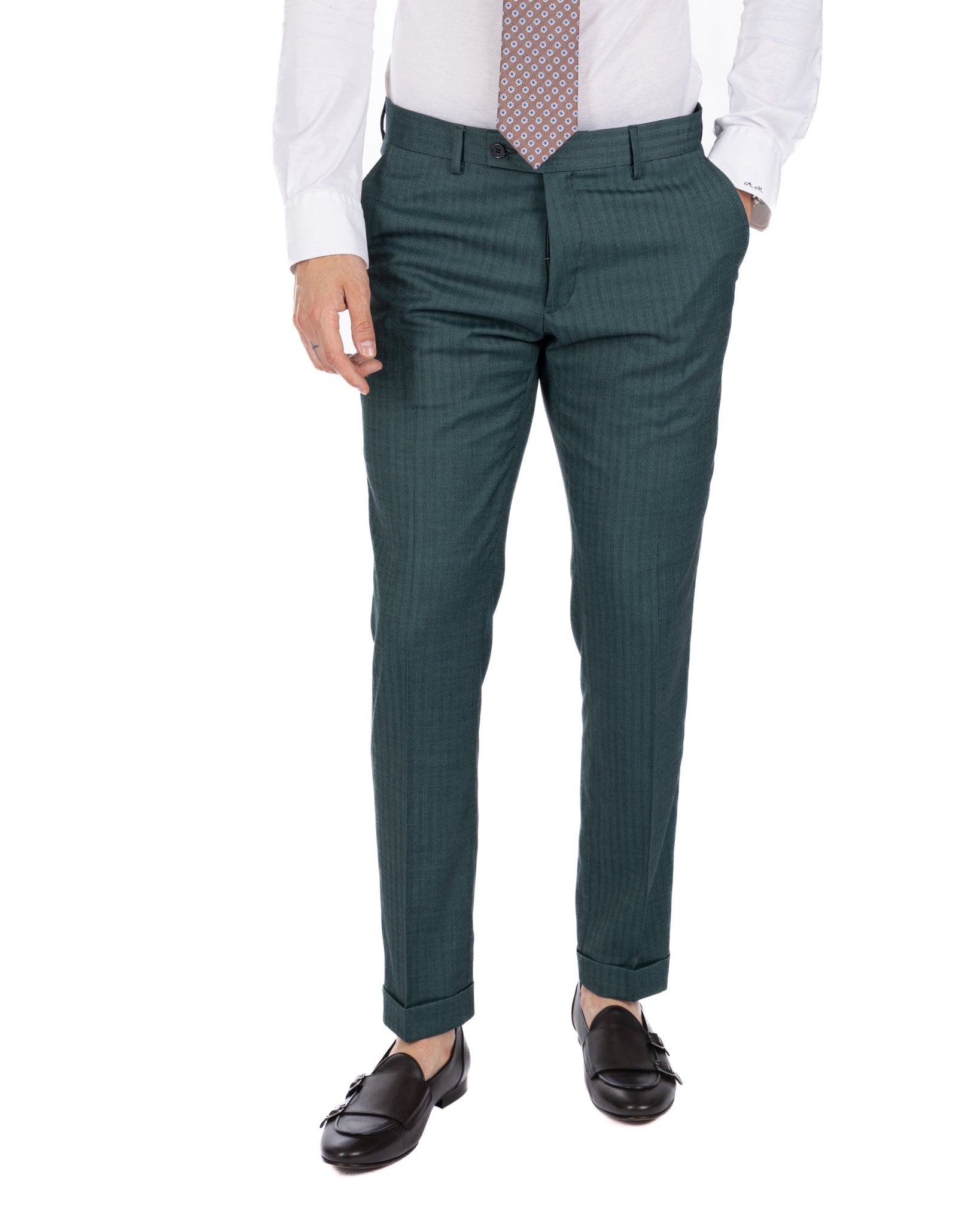 Paris - costume vert solaro à simple boutonnage