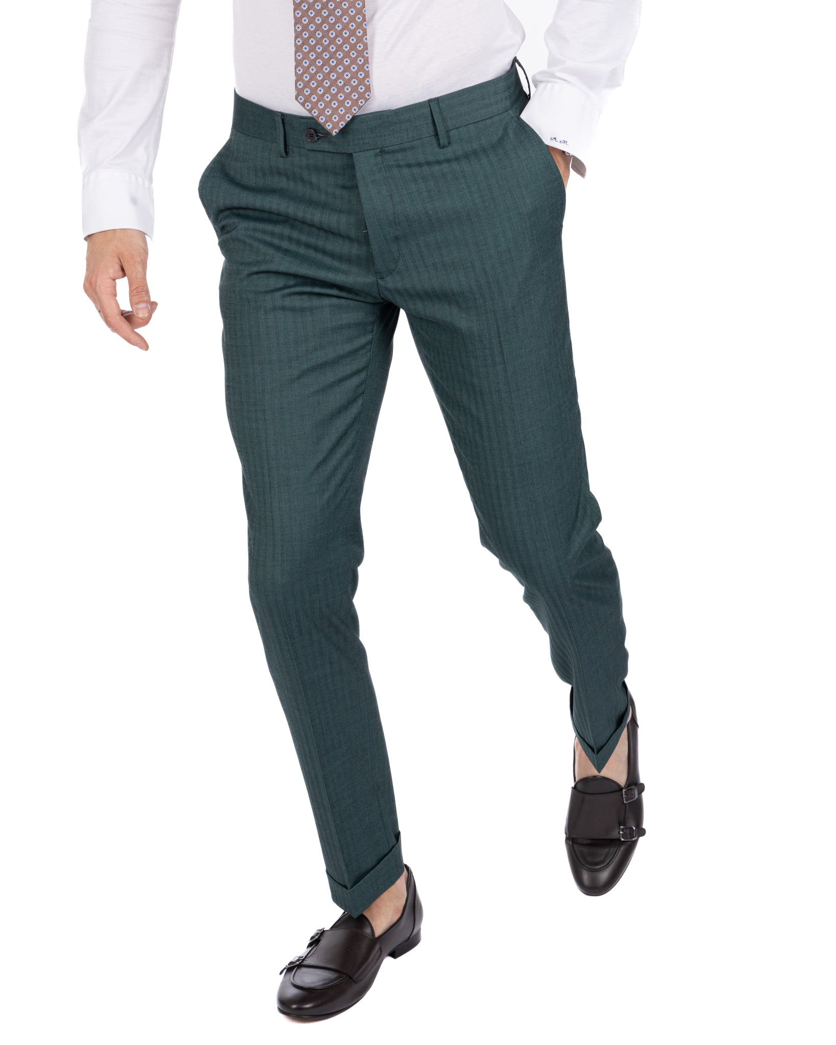 Paris - costume vert solaro à simple boutonnage